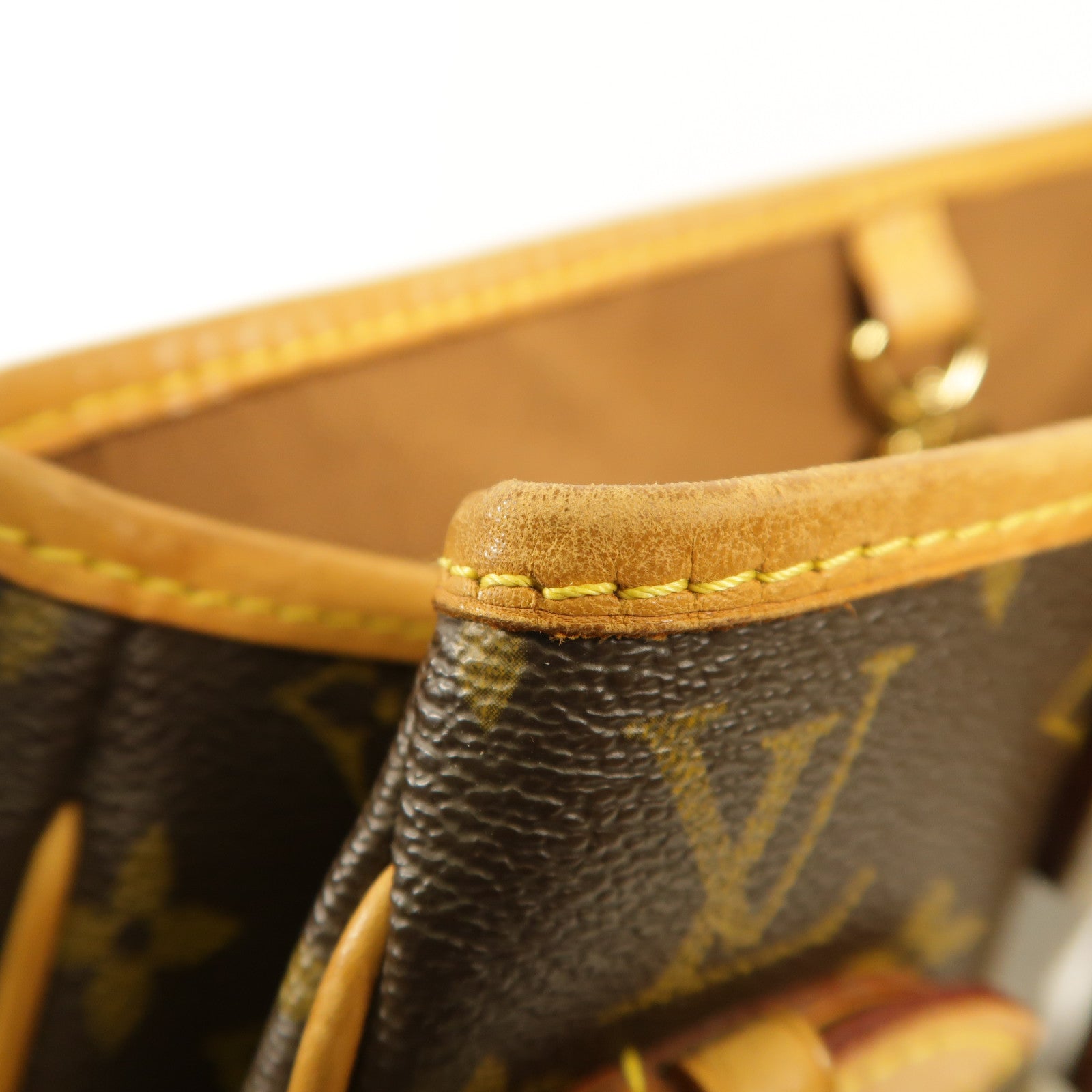LOUIS VUITTON Monogram Batignolles金扣肩背袋棕色