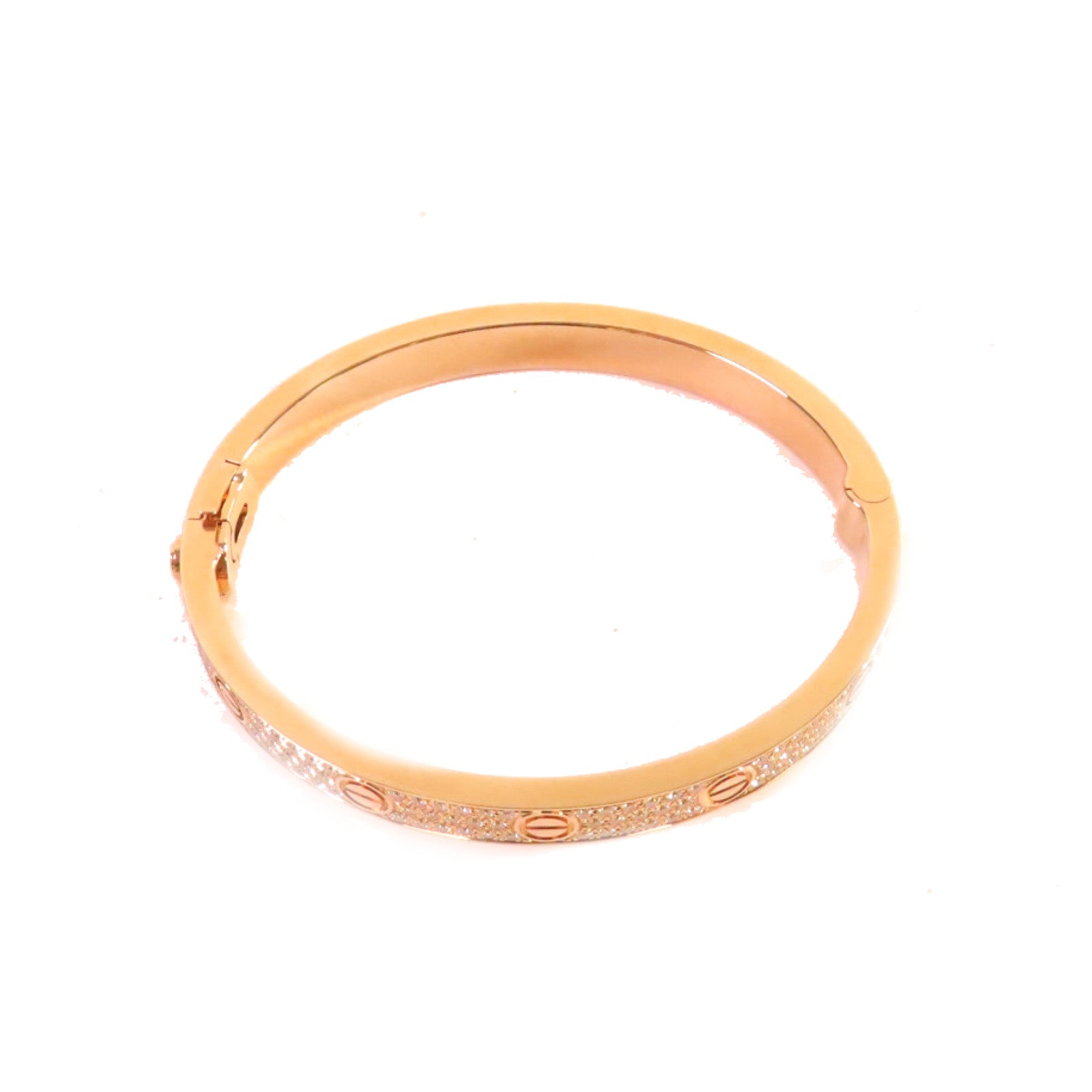 CARTIER 18K玫瑰金/鑽石Full Diamond Love Bracelet手鐲#17