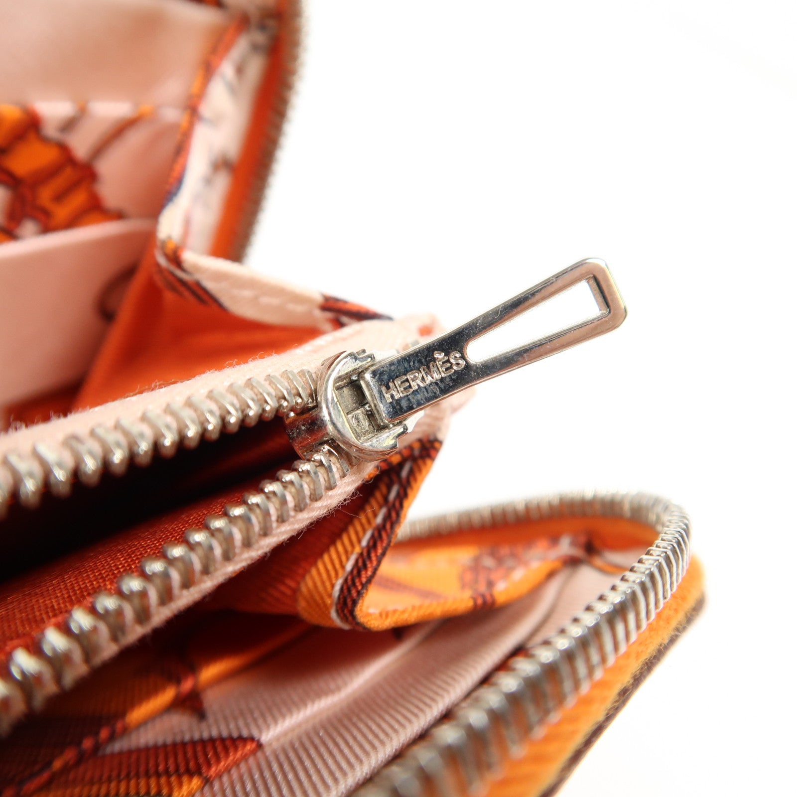 HERMES Evercolor皮革Silk In Compact銀扣錢包9J Feu