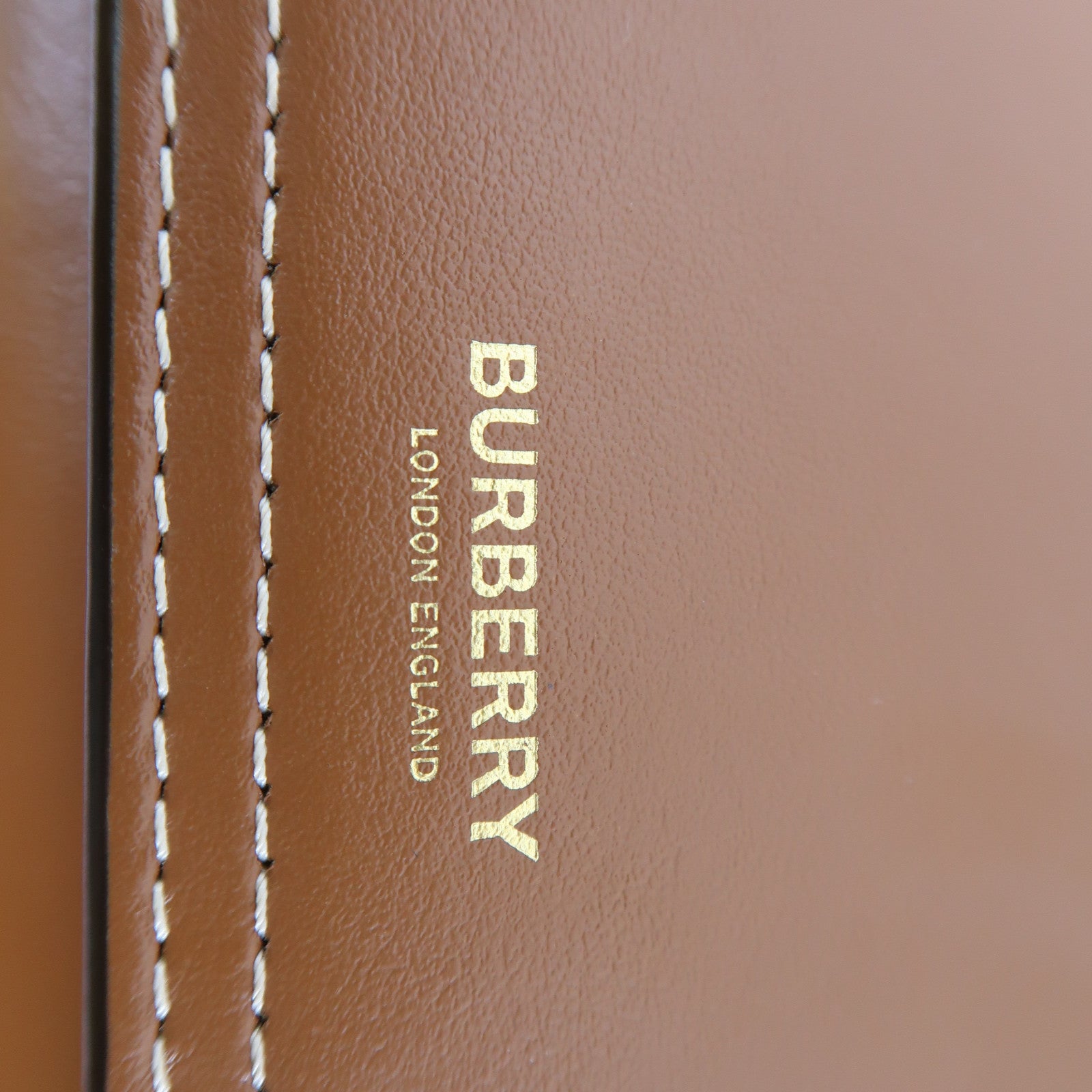 BURBERRY 牛皮皮革Mini Pocket Bag金扣手挽肩背兩用袋啡色