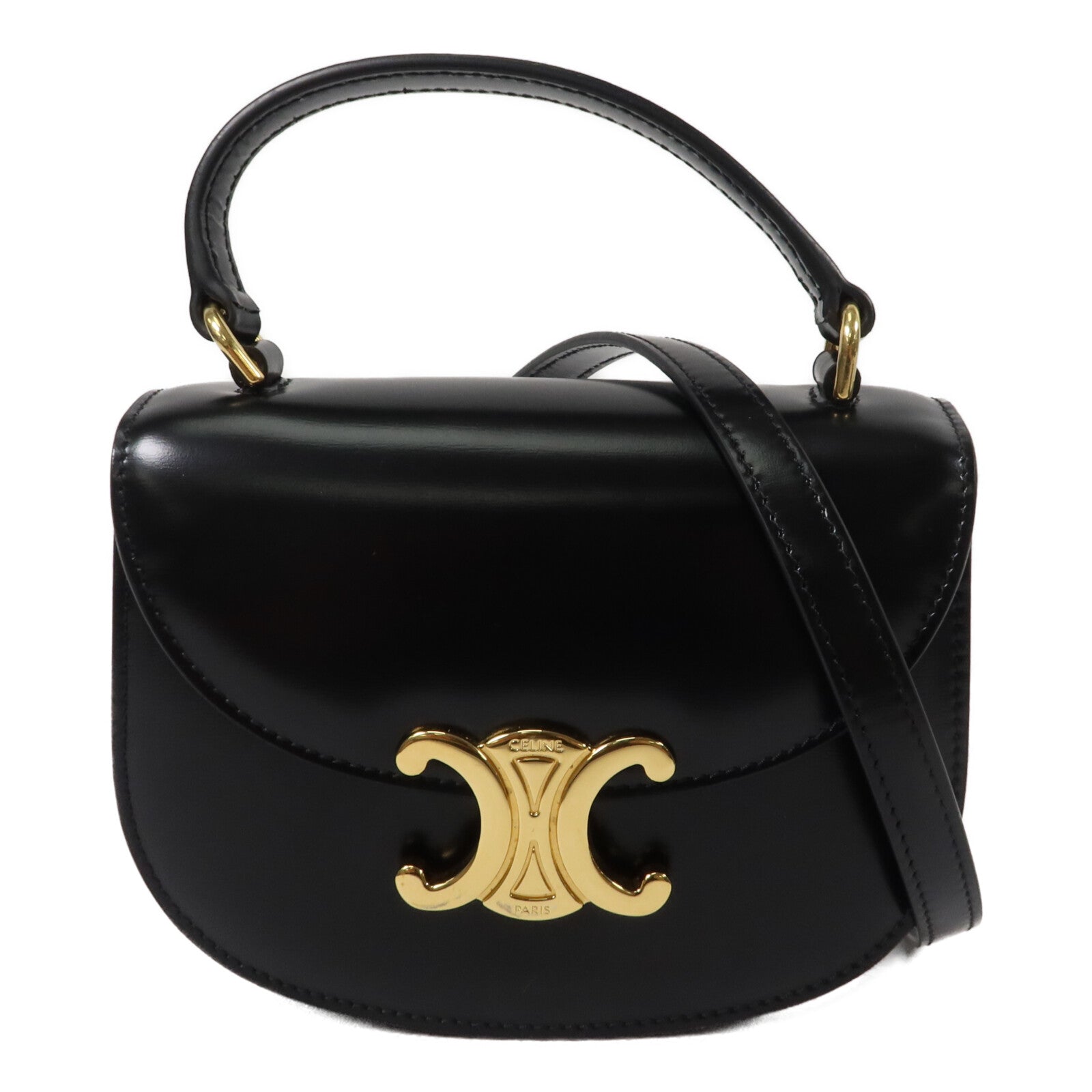 CELINE 牛皮皮革Mini Besace Clea手挽肩背兩用袋