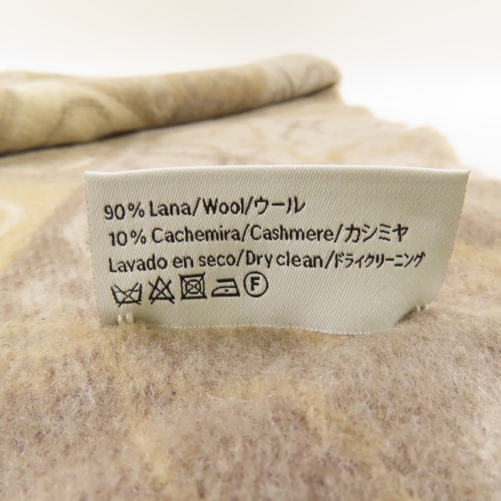 LOEWE 羊絨/羊毛Scarf圍巾米色/灰色