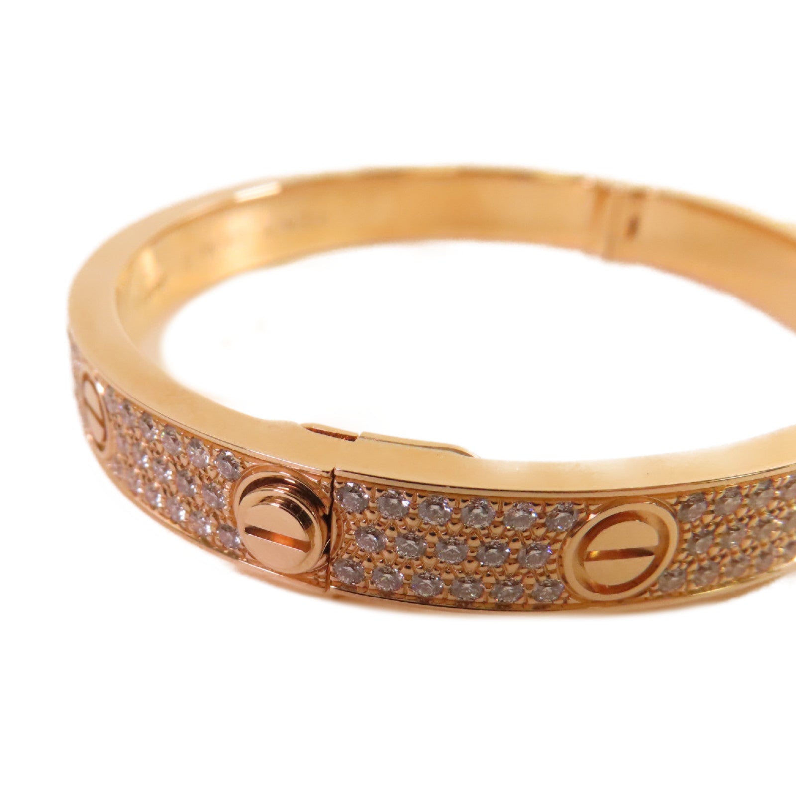 CARTIER 18K玫瑰金/鑽石Full Diamond Love Bracelet手鐲#17
