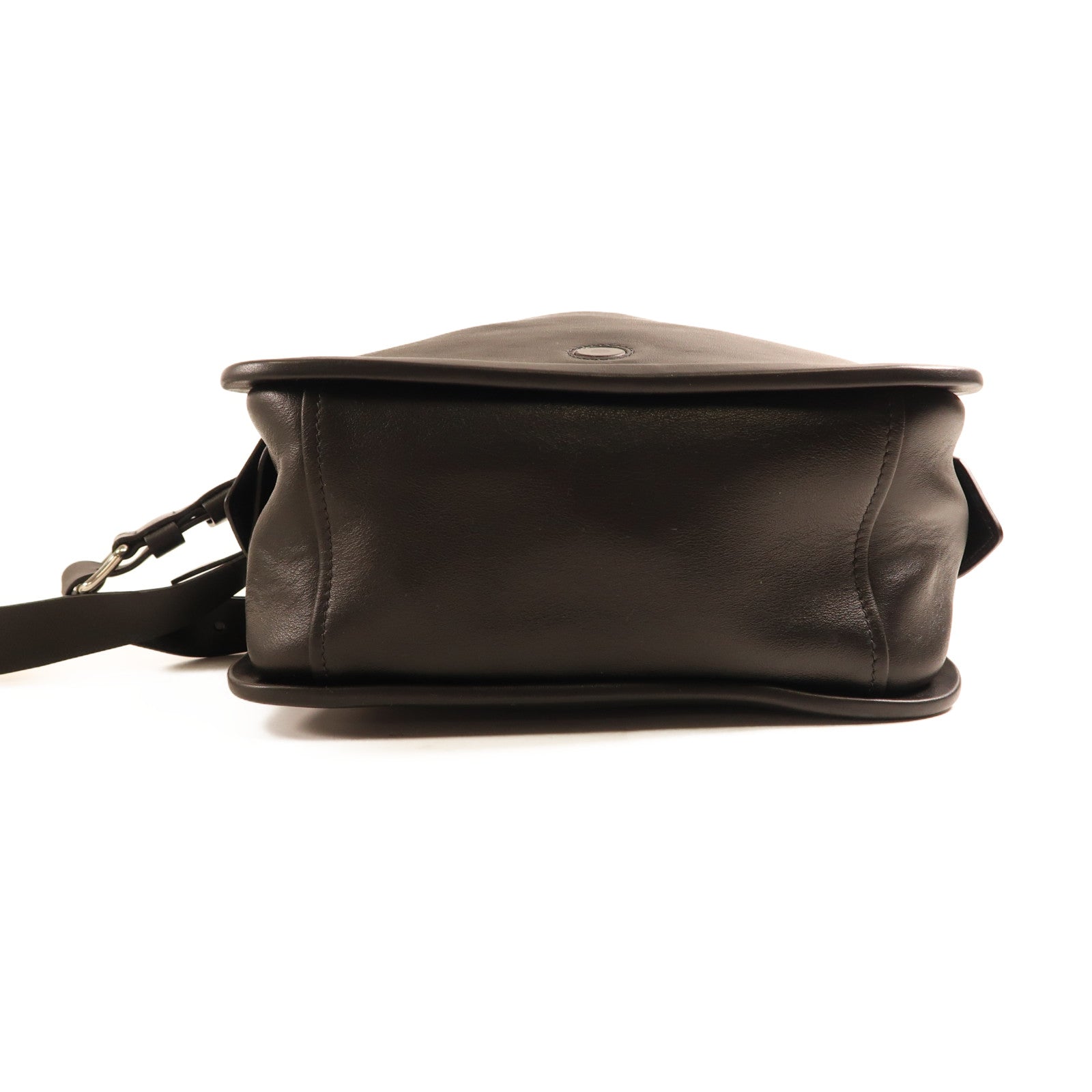PRADA 牛皮皮革Etiquette Bag銀扣肩背袋