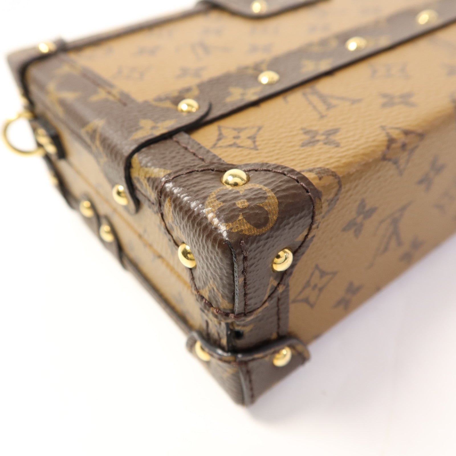 LOUIS VUITTON Monogram Reverse Petite Malle金扣肩背袋