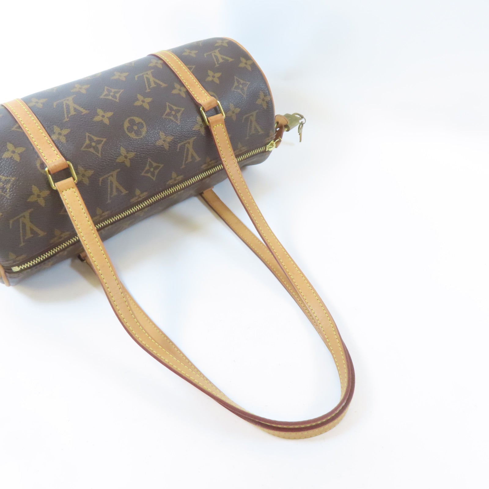 LOUIS VUITTON Monogram Papillon金扣肩背袋啡色