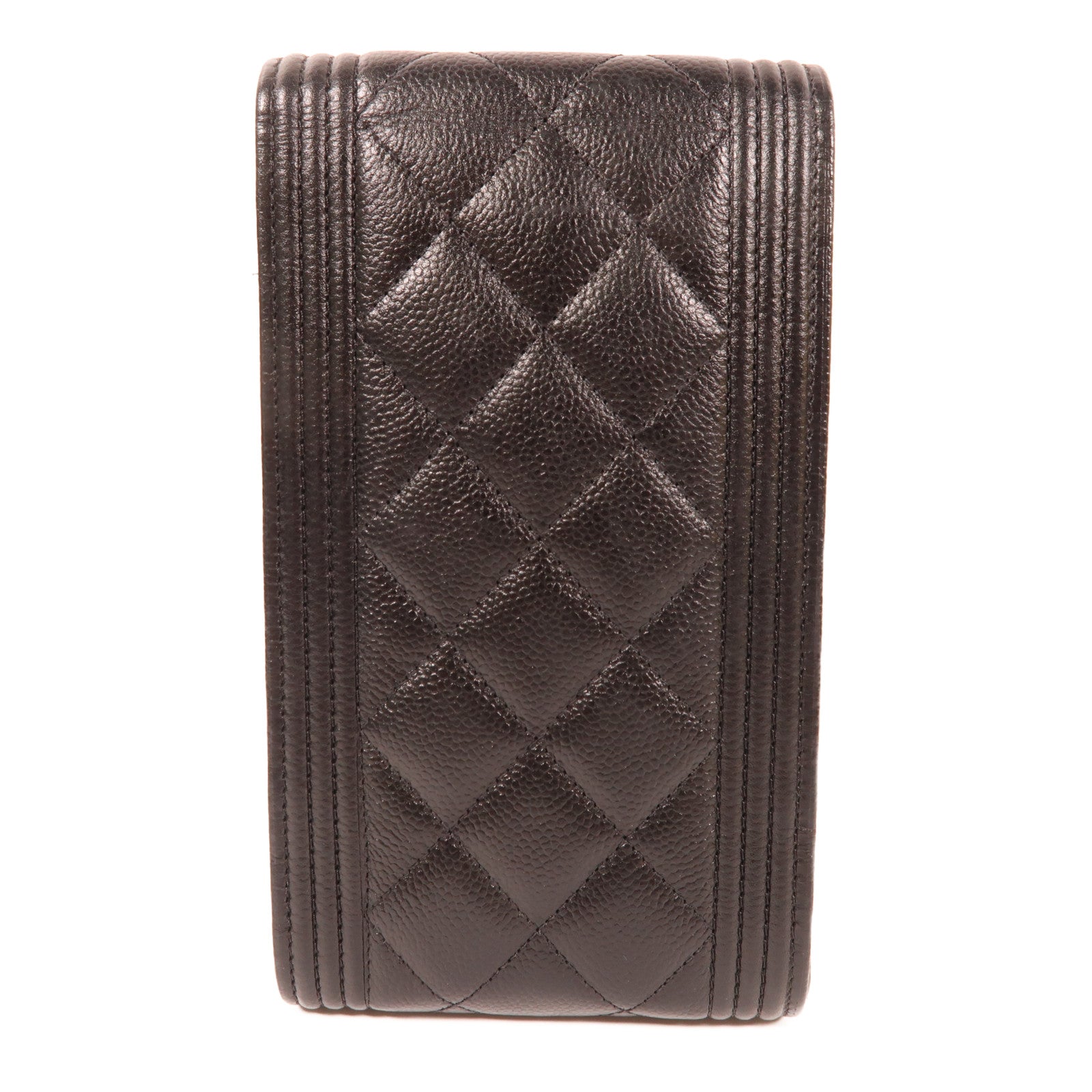 CHANEL 牛皮皮革Boy Phone Bag金扣鏈帶肩背袋