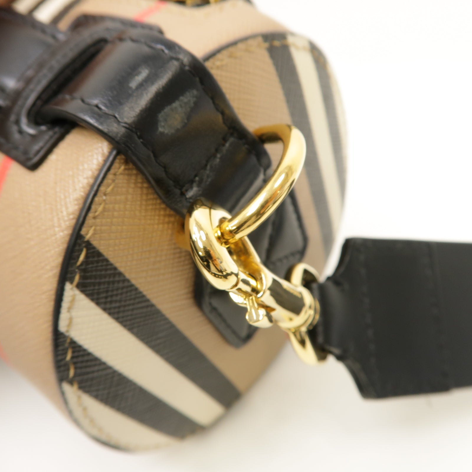 BURBERRY 塗層帆布2way Shoulder Bag金扣手挽肩背兩用袋米色
