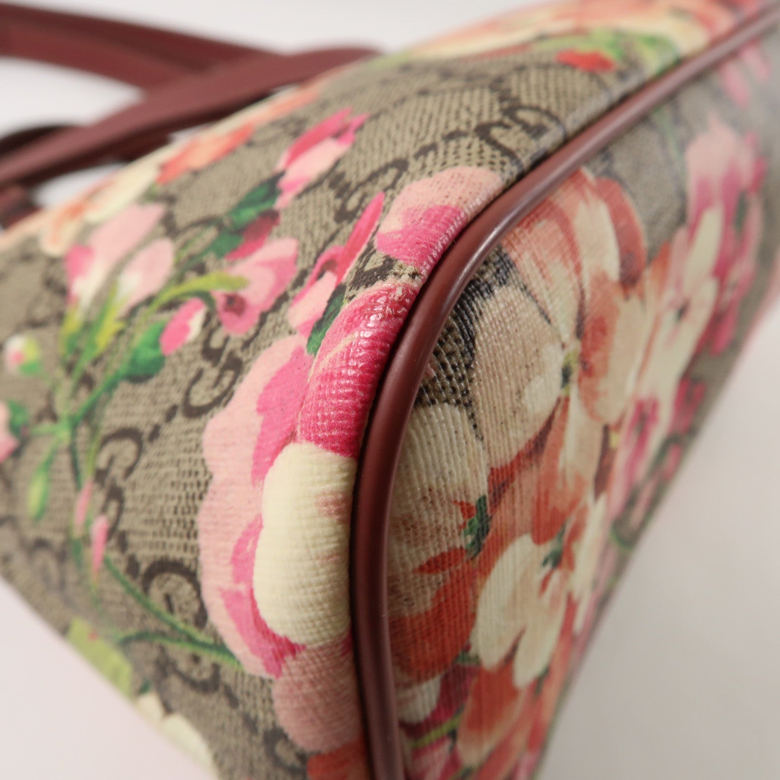 GUCCI 塗層帆布2 Way Shoulder Bag銀扣手挽肩背兩用袋粉紅色