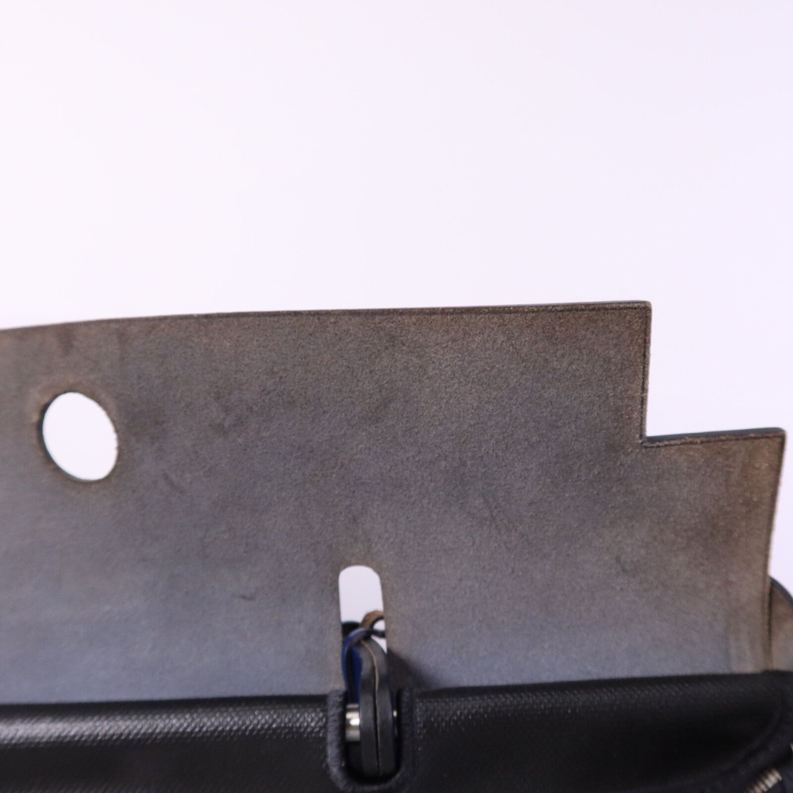 HERMES Vache Liegee皮革Herbag MM銀扣手挽肩背兩用袋Bleu Brighton/Noir