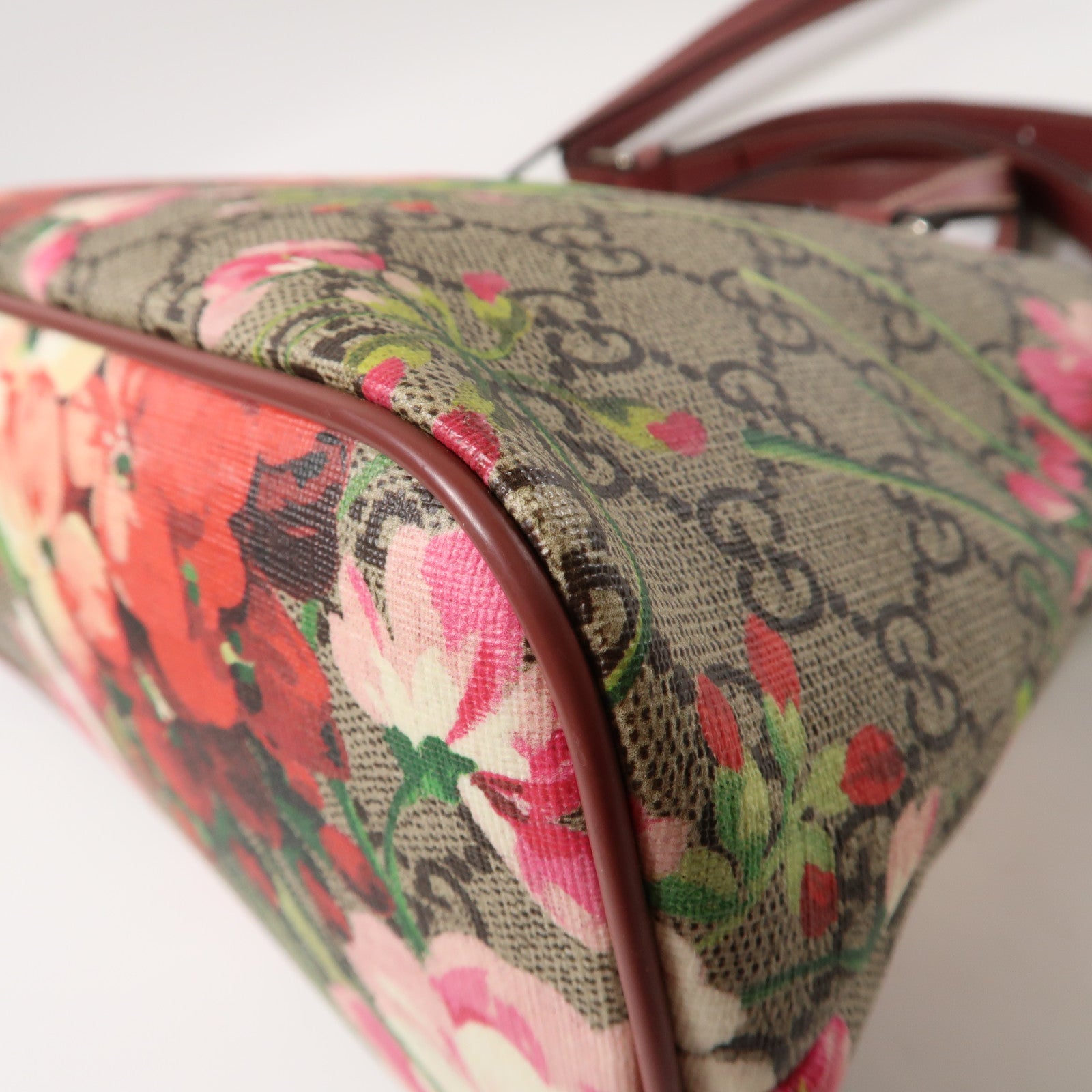 GUCCI 塗層帆布2 Way Shoulder Bag銀扣手挽肩背兩用袋粉紅色