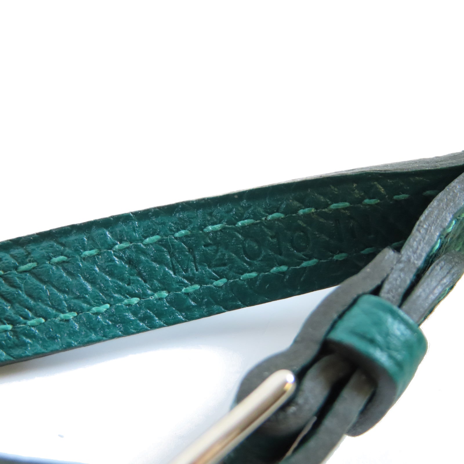 HERMES **【激減優惠】Epsom皮革Medor Collier de Chien Bag Charm銀扣掛飾Malachite孔雀綠色