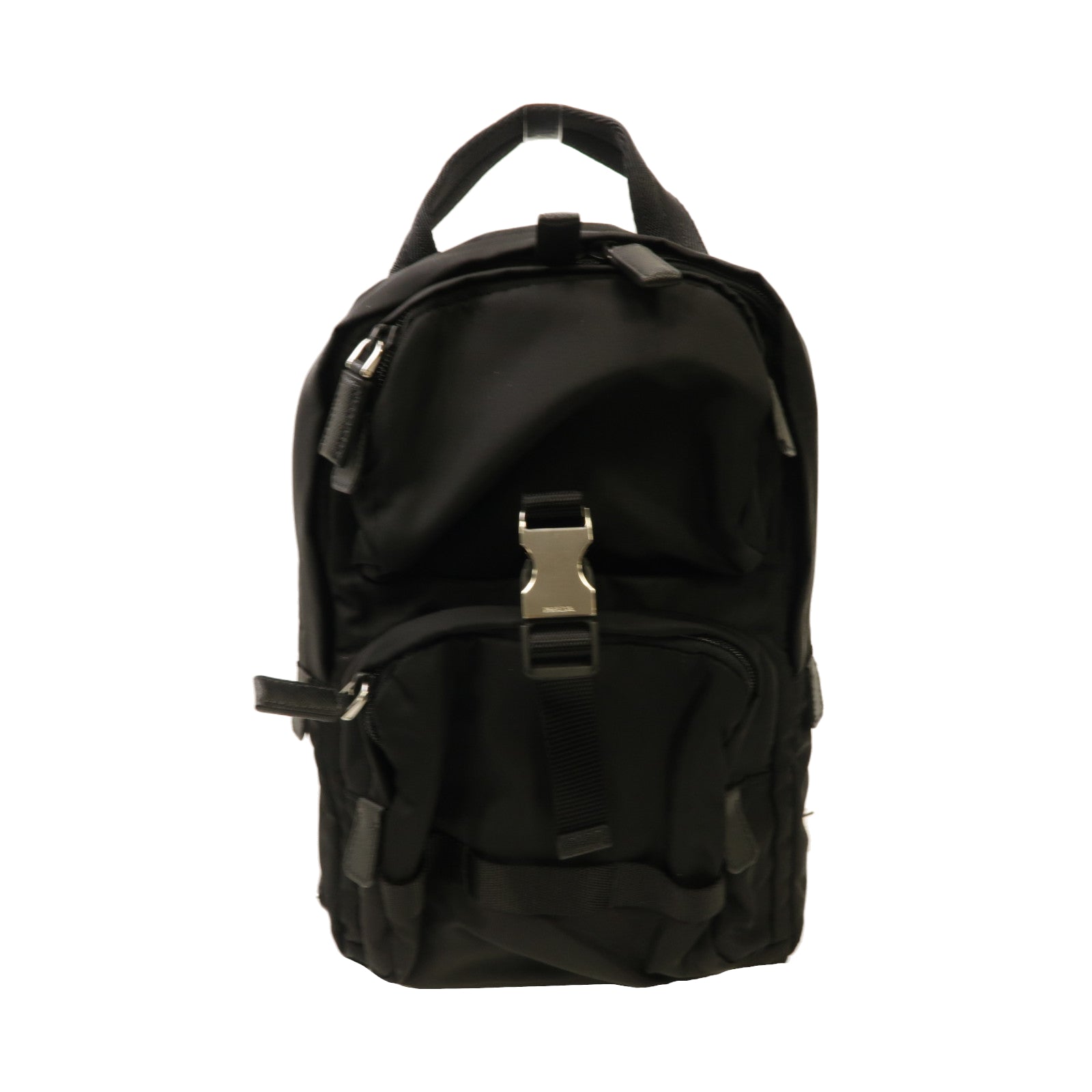 PRADA 尼龍Shoulder Bag銀扣肩背袋黑色