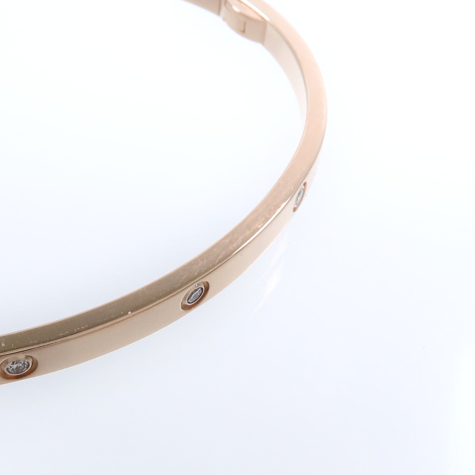 CARTIER 18K玫瑰金Love Bracelet Small Model 10 Diamonds鑽石手鐲