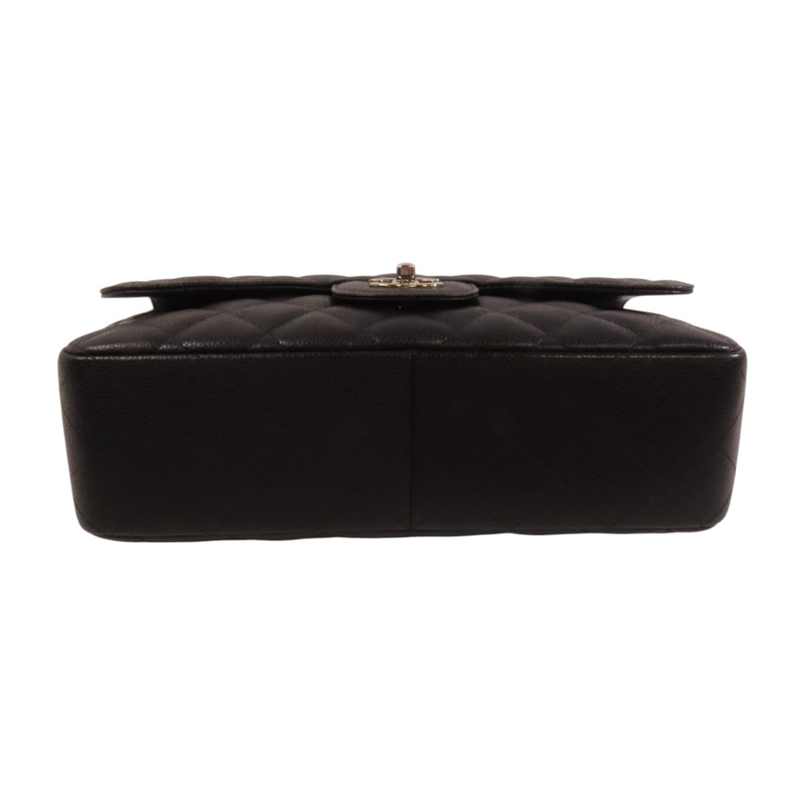 CHANEL 牛皮皮革Large Classic銀扣鏈帶肩背袋