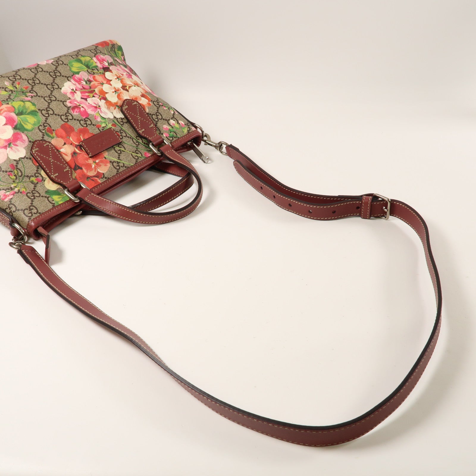 GUCCI 塗層帆布2 Way Shoulder Bag銀扣手挽肩背兩用袋粉紅色