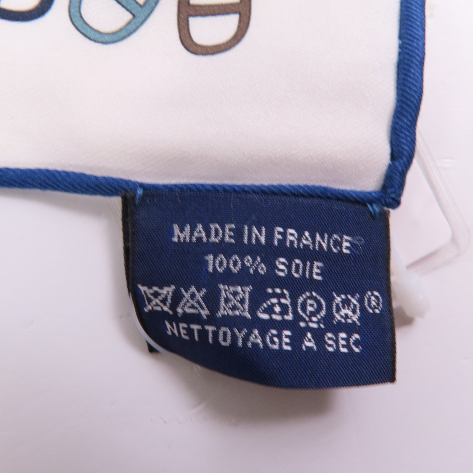 HERMES Scarf Silk White Multicolor