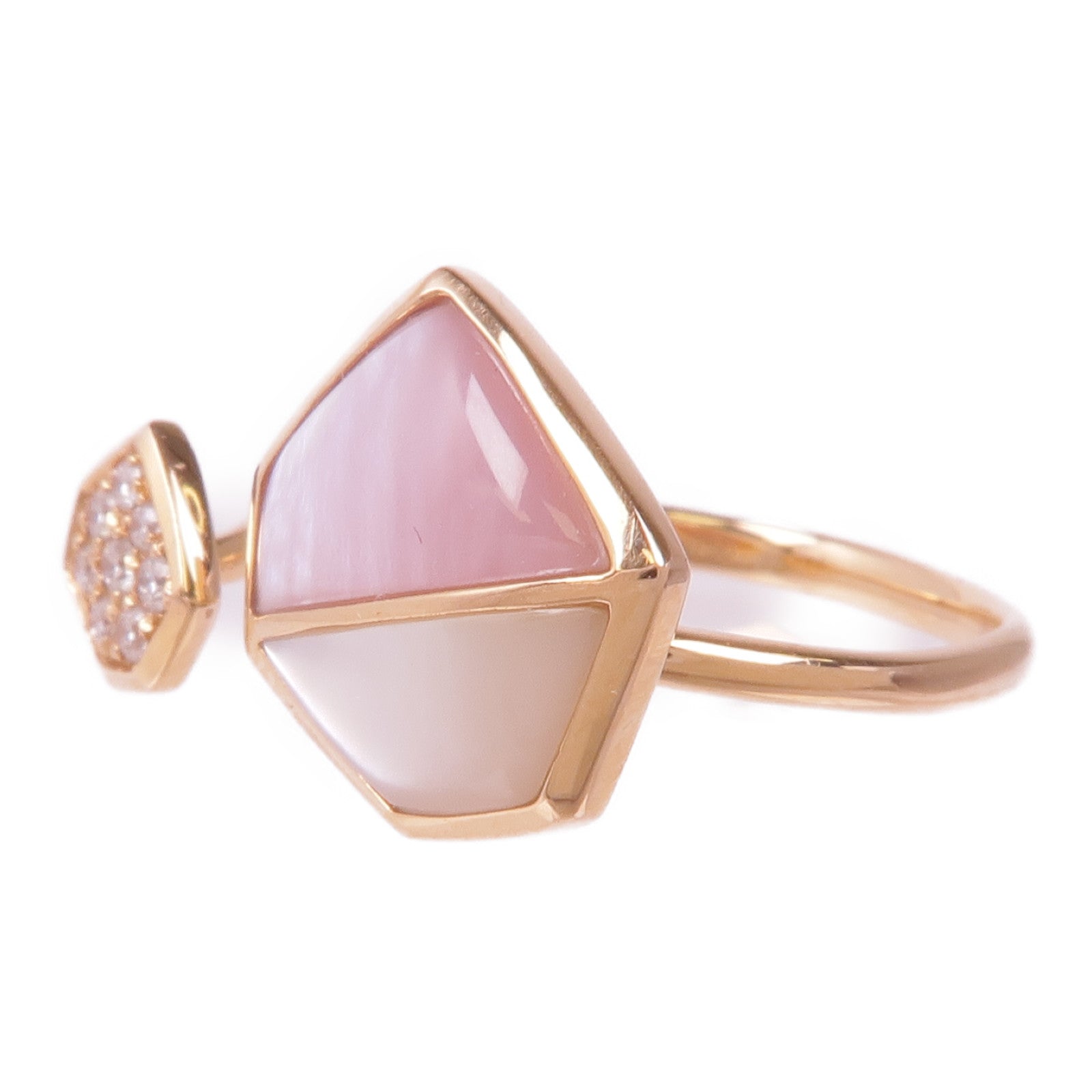 JEWELRY 18K玫瑰金Pearl Ring珍珠母戒指US#7.25