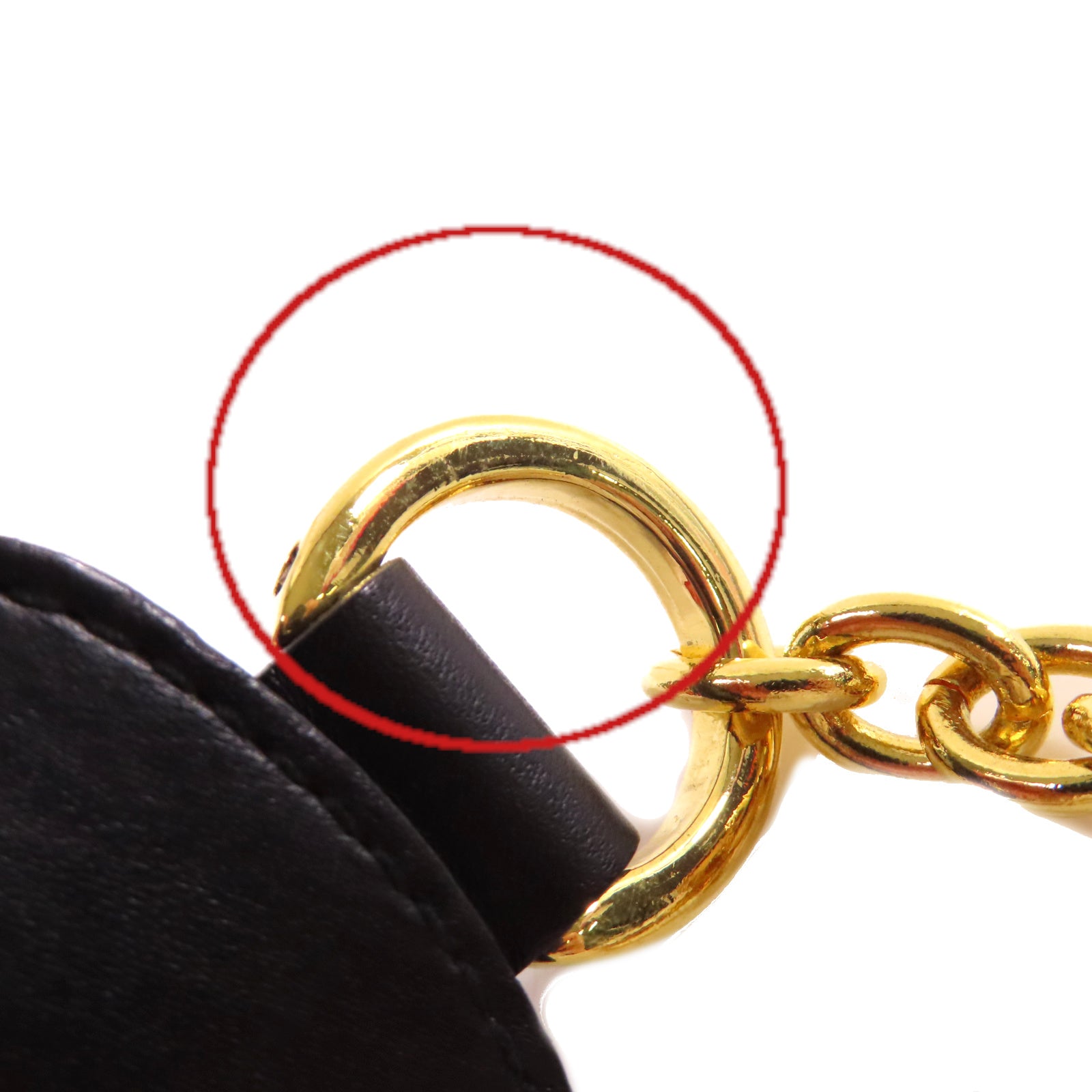 Salvatore Ferragamo 牛皮皮革/金屬Key Chain金扣鎖匙扣黑色
