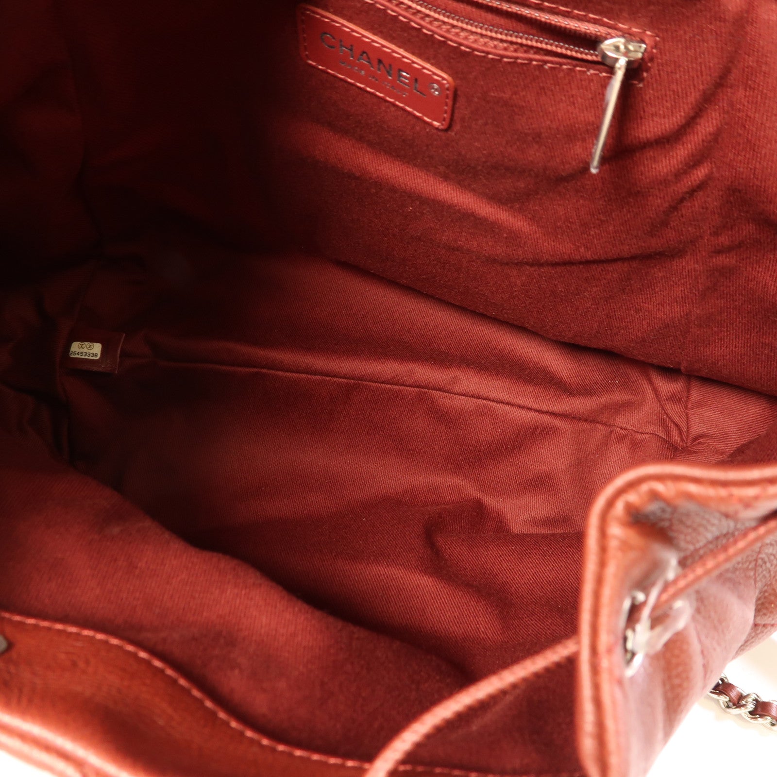 CHANEL 牛皮皮革Backpack銀扣背包