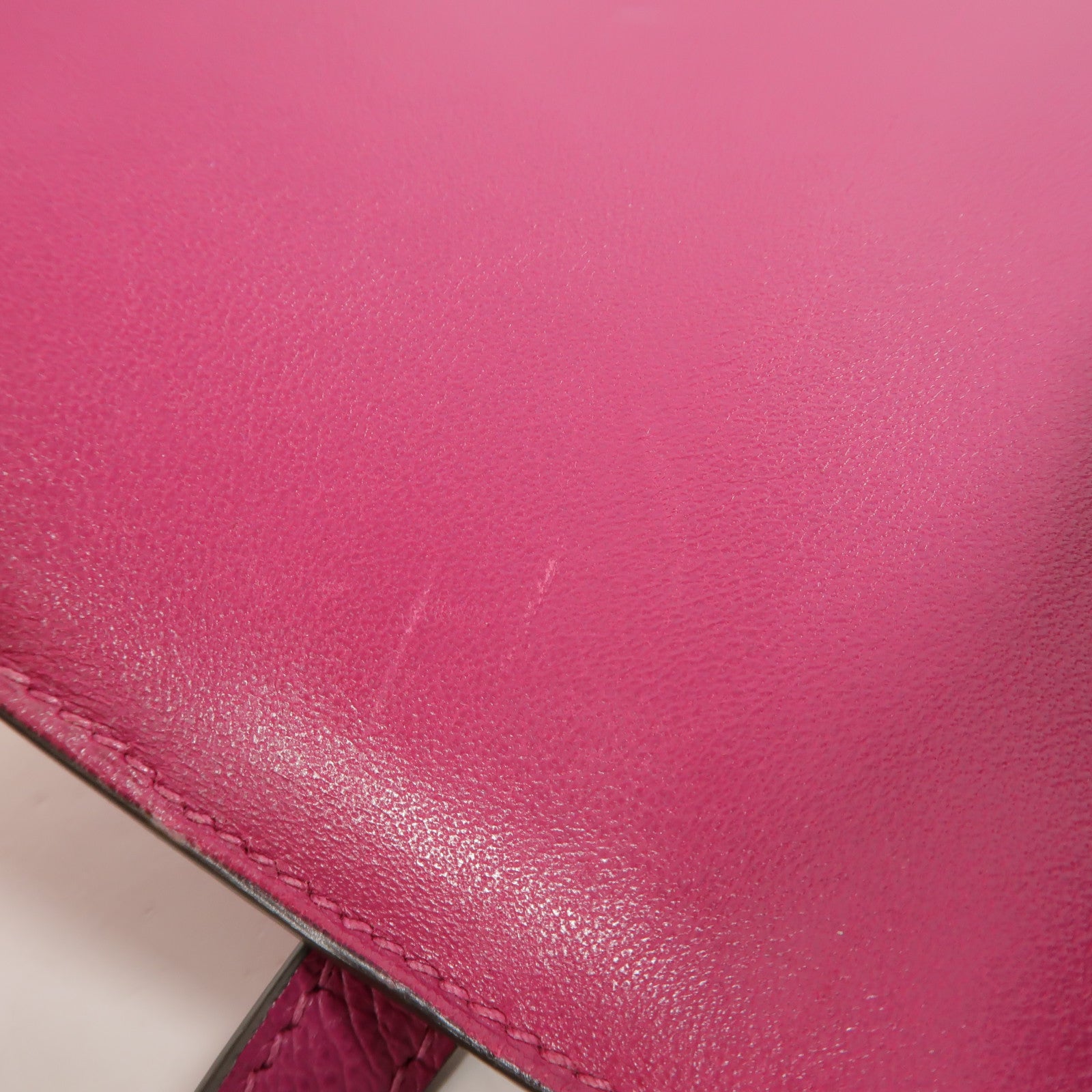 HERMES Epsom皮革Constance Mini肩背袋Rose Pourpre