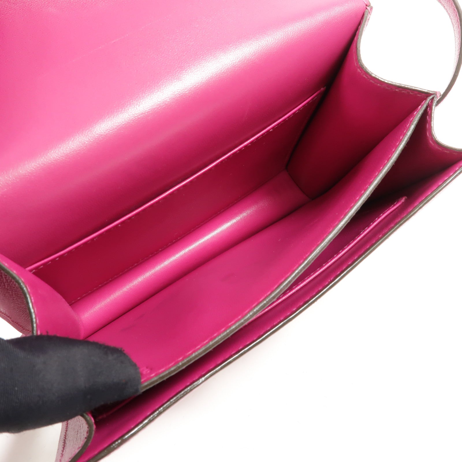 HERMES Epsom皮革Constance Mini肩背袋Rose Pourpre