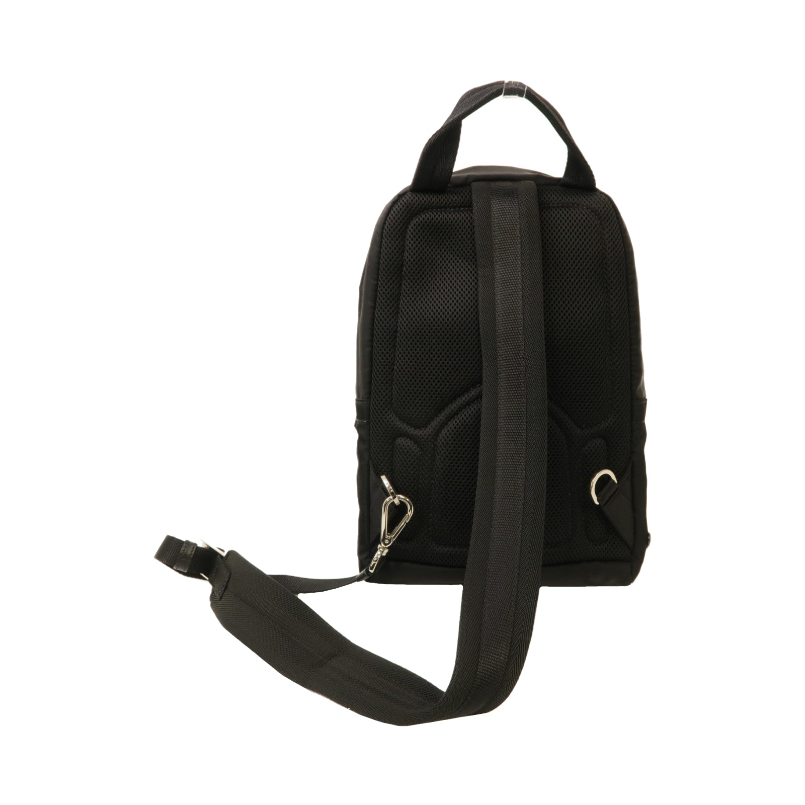 PRADA 尼龍Shoulder Bag銀扣肩背袋黑色