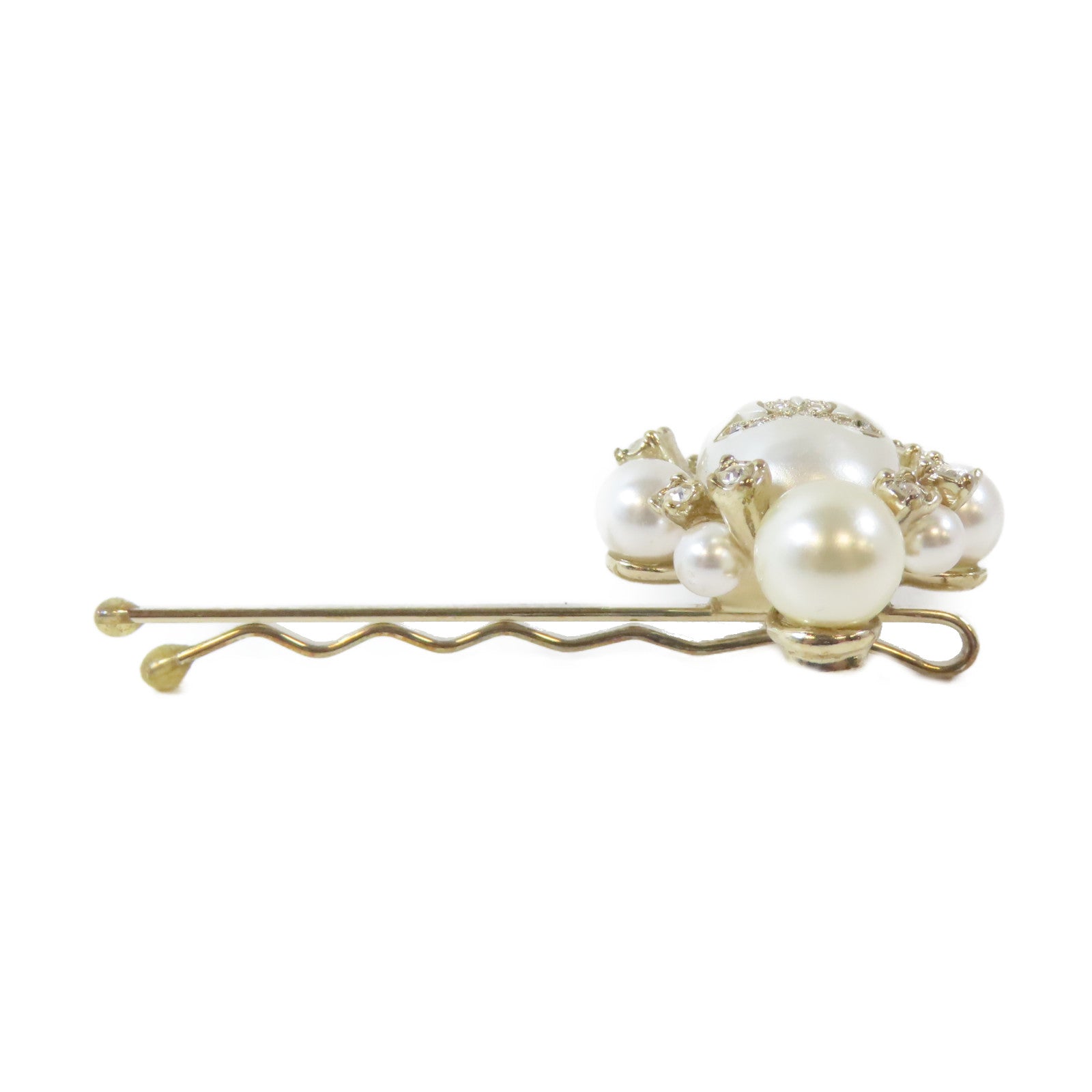 CHANEL 金屬Hair Pin髮夾白色/金色