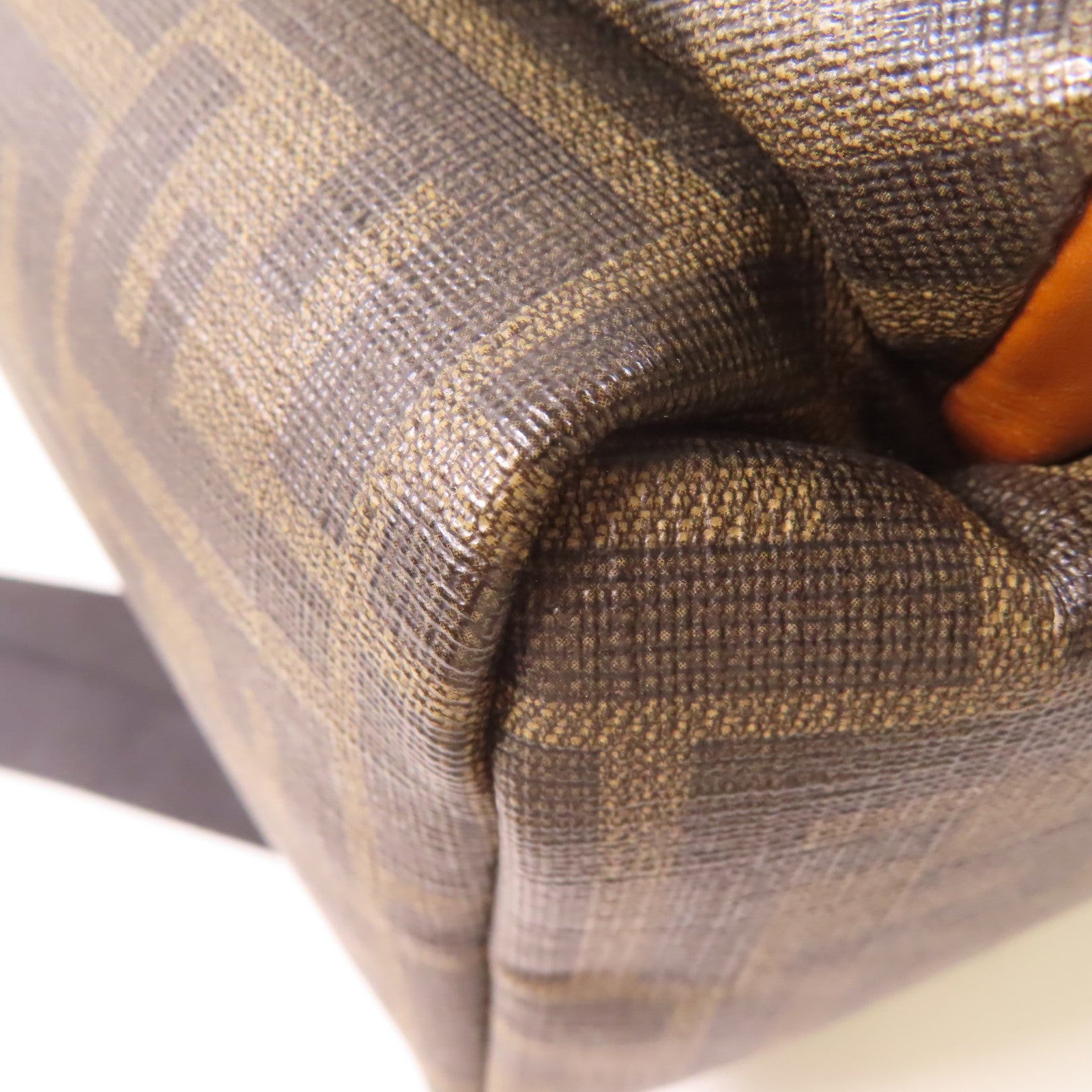 FENDI 塗層帆布Backpack銀扣背包棕色