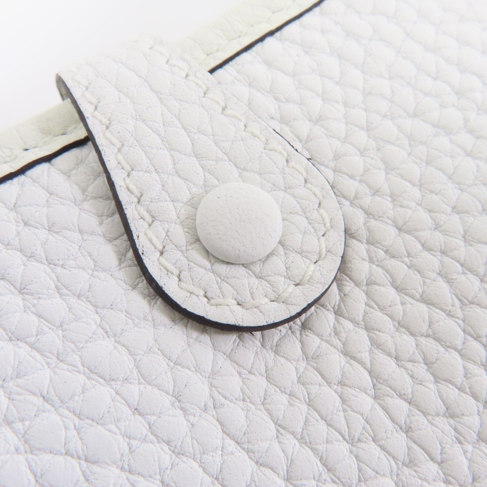 HERMES Clemence皮革Evelyne TPM銀扣肩背袋New White/白色