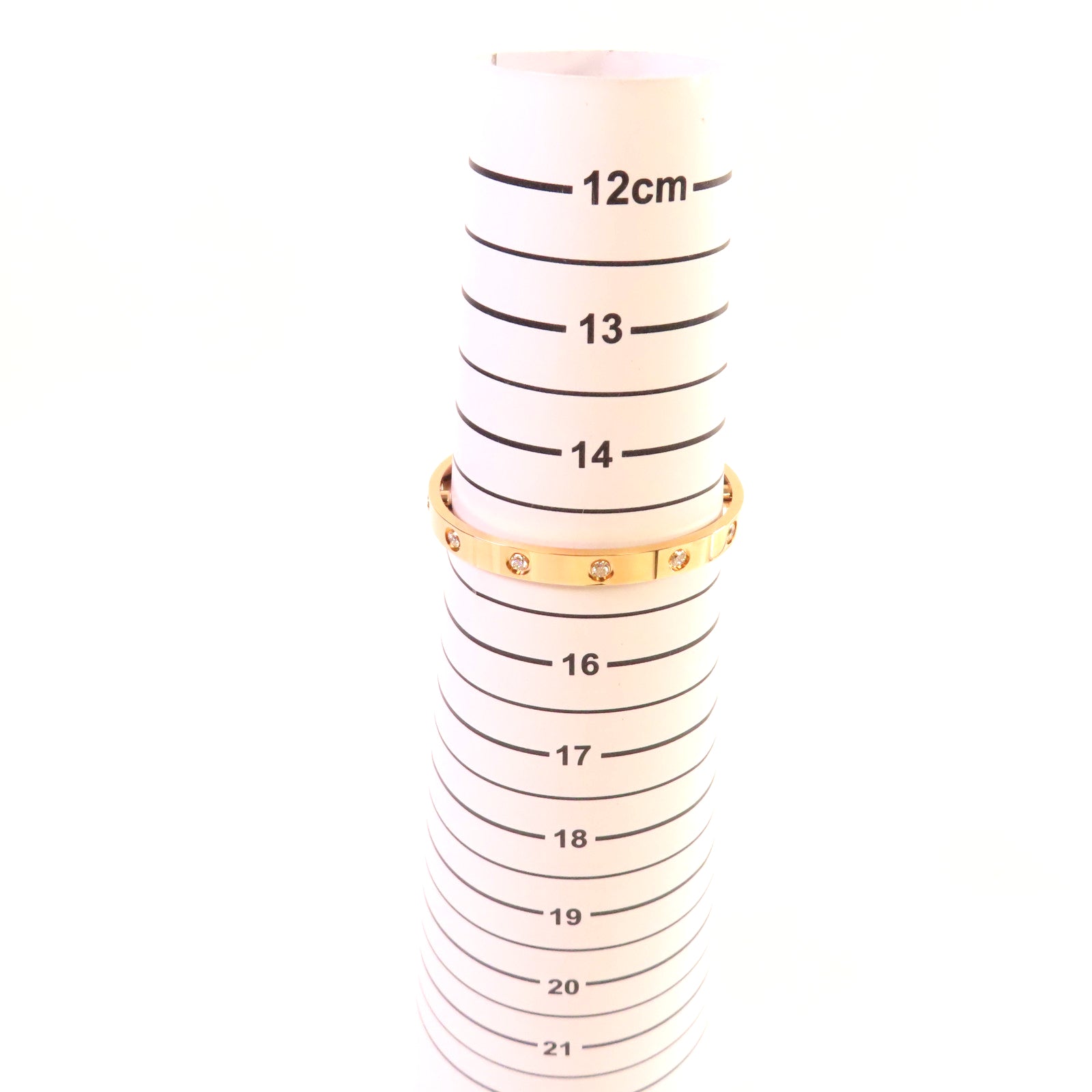 CARTIER 18K玫瑰金/鑽石10 Diamond Love Bracelet手鐲#16