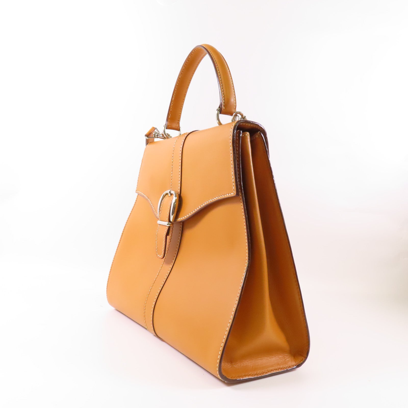 GUCCI 皮革Vintage Flap Buckle銀扣手挽肩背兩用袋