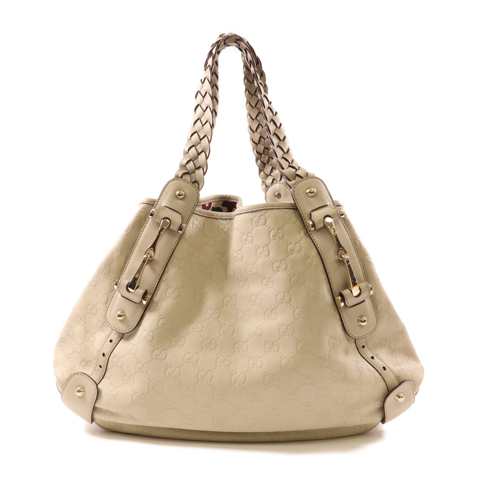 GUCCI GG GHW Shoulder Bag 137621 Calfskin Leather Beige