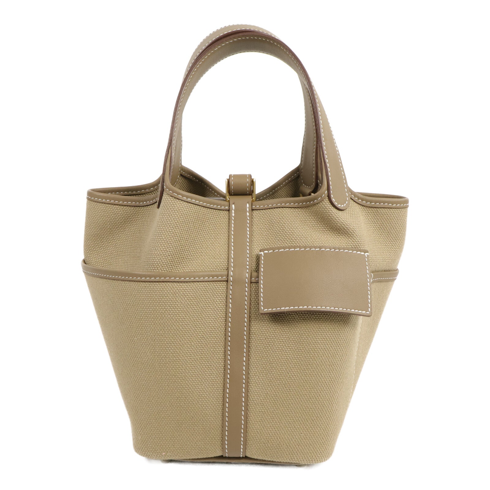 HERMES 帆布/Swift皮革Picotin Cargo PM手挽袋