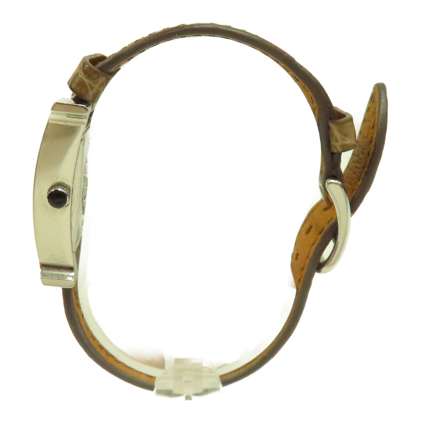 HERMES Heure H PM Acier不鏽鋼石英手錶銀色