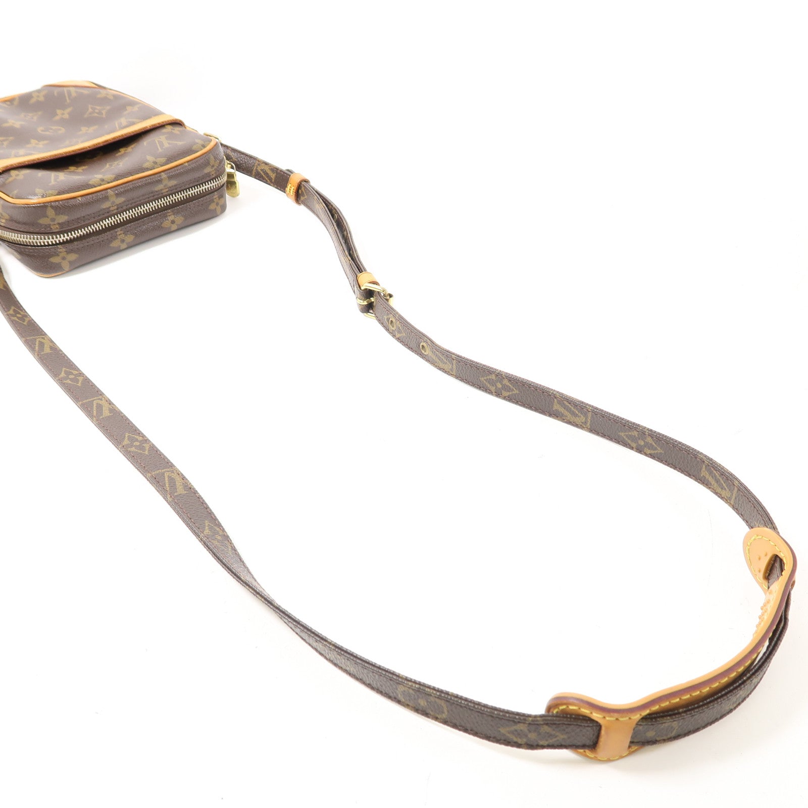 LOUIS VUITTON Monogram Danube金扣肩背袋棕色