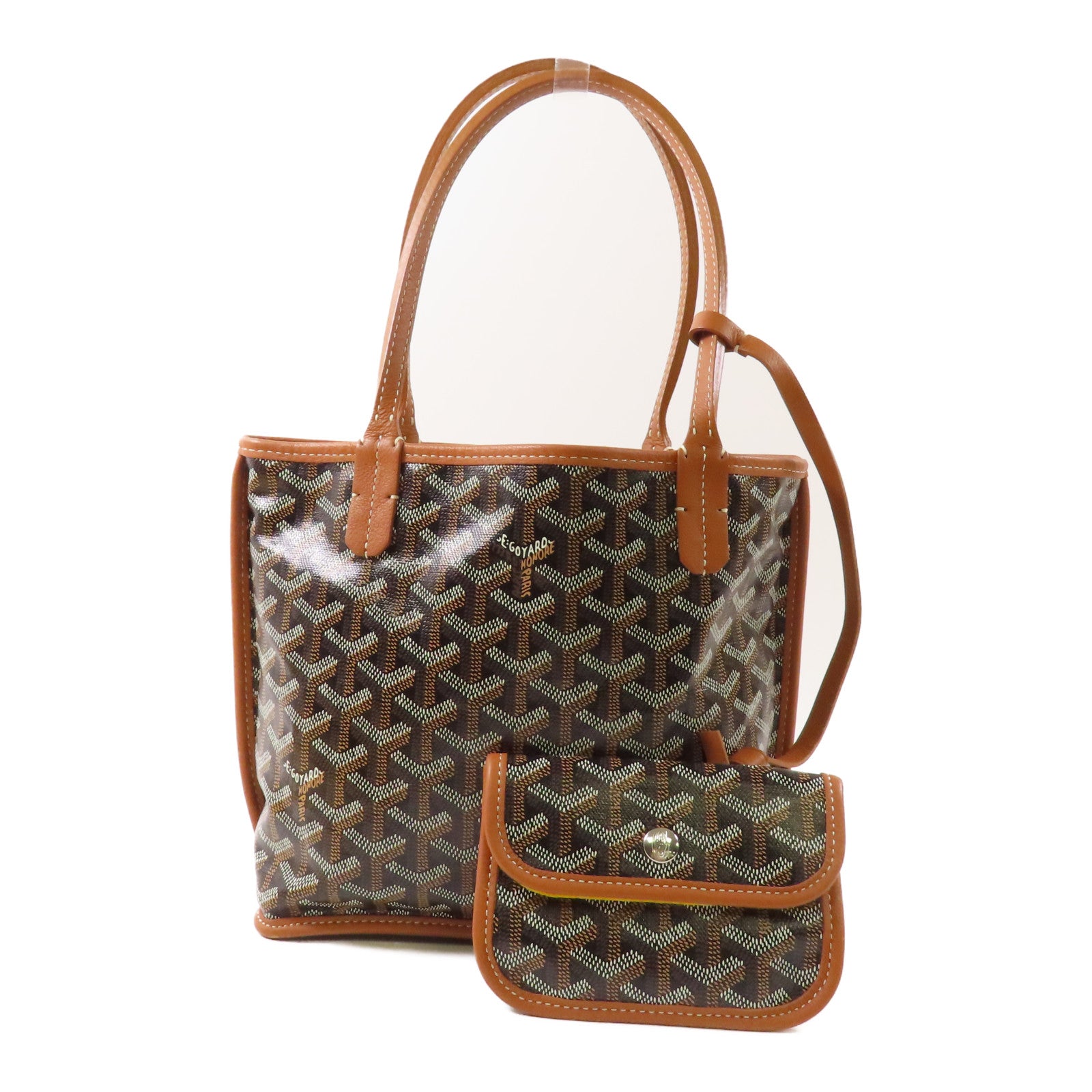 GOYARD 塗層帆布Anjou Mini Bag銀扣手挽袋