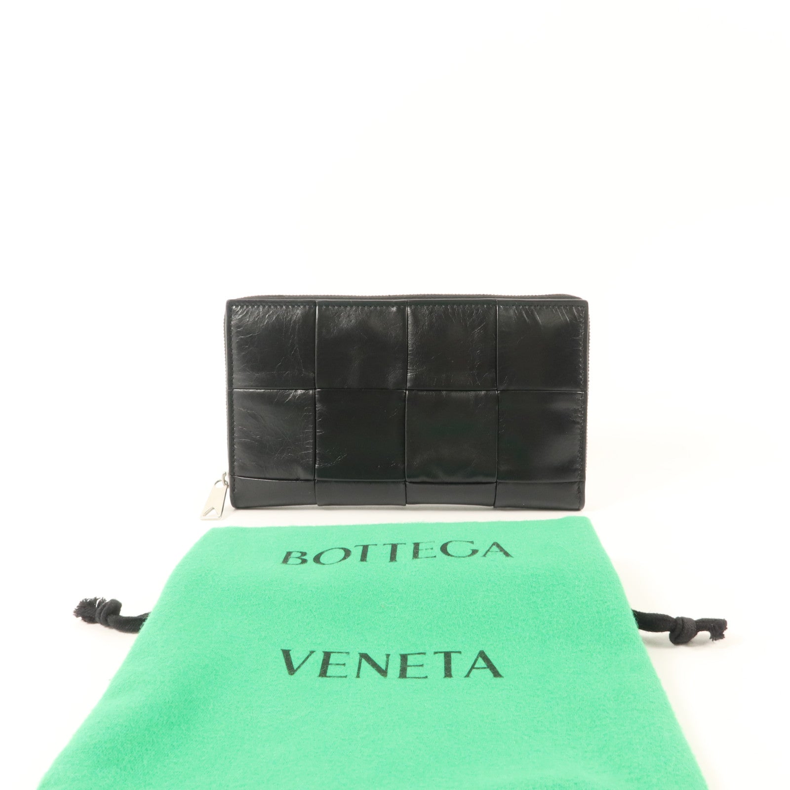 BOTTEGA VENETA 牛皮皮革Zipper Long Wallet銀扣長錢包