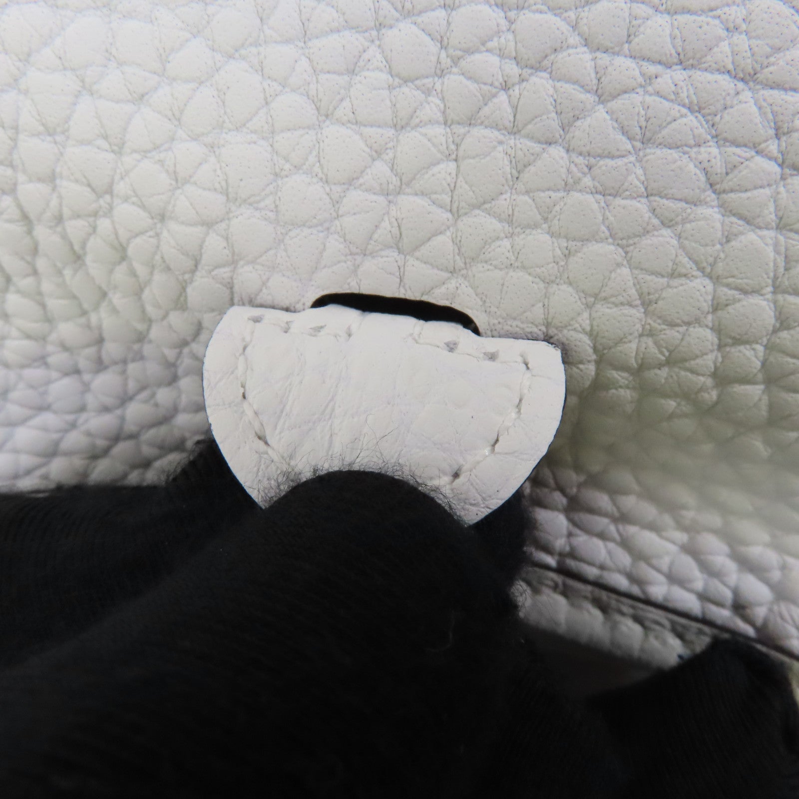HERMES Clemence皮革Evelyne TPM銀扣肩背袋New White/白色