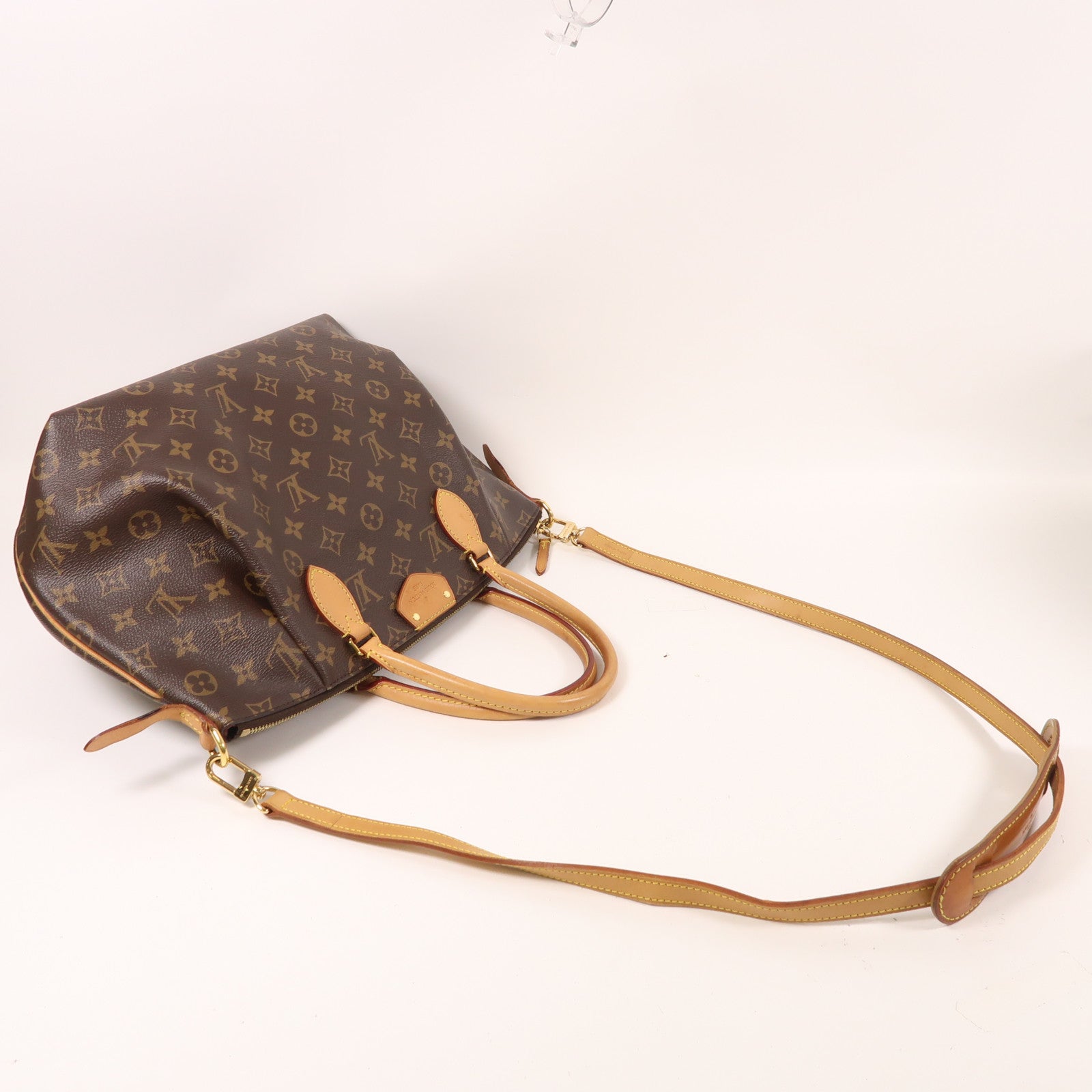 LOUIS VUITTON Monogram Turenne MM金扣手挽肩背兩用袋棕色