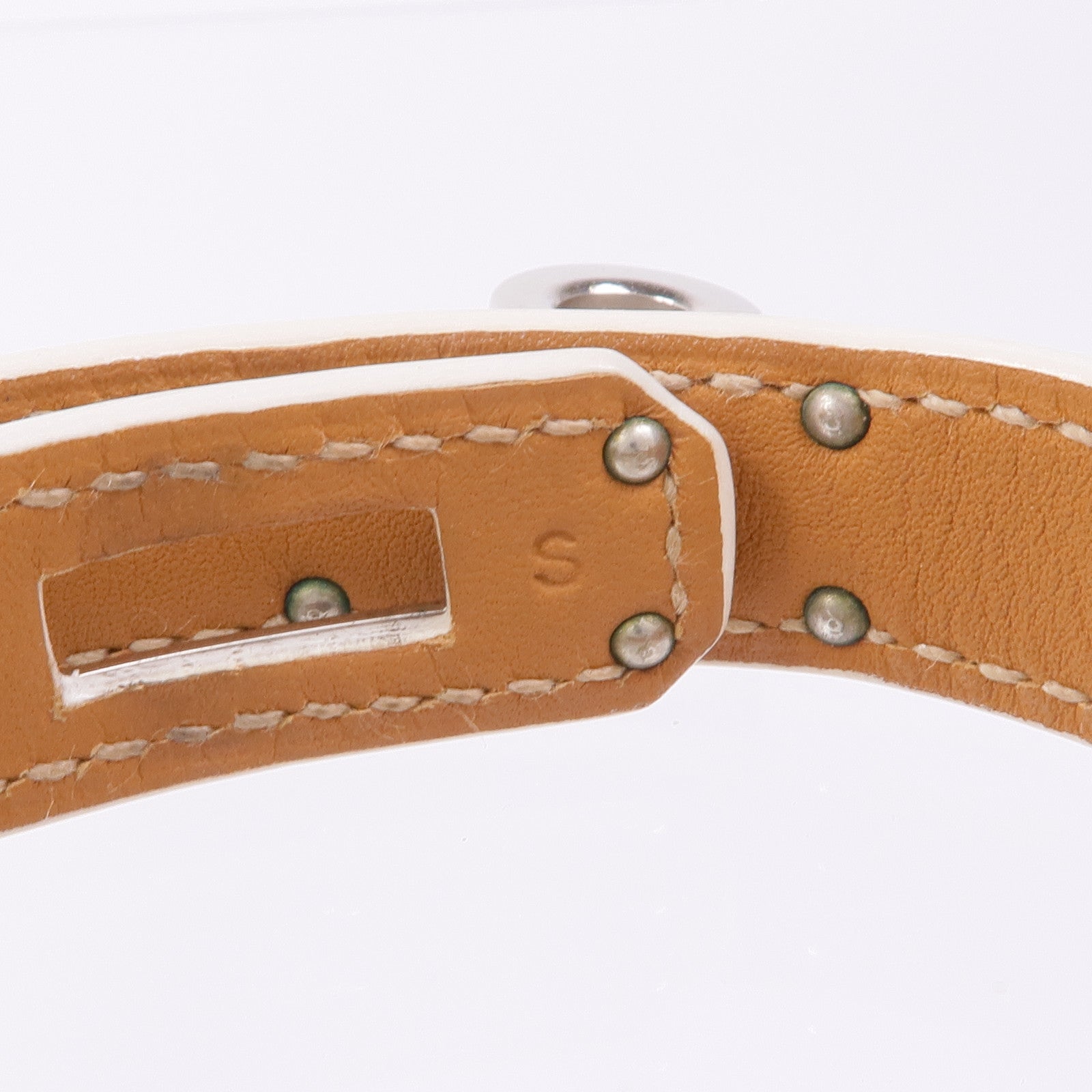 HERMES Epsom皮革Kelly Double Tour Bracelet銀扣手帶