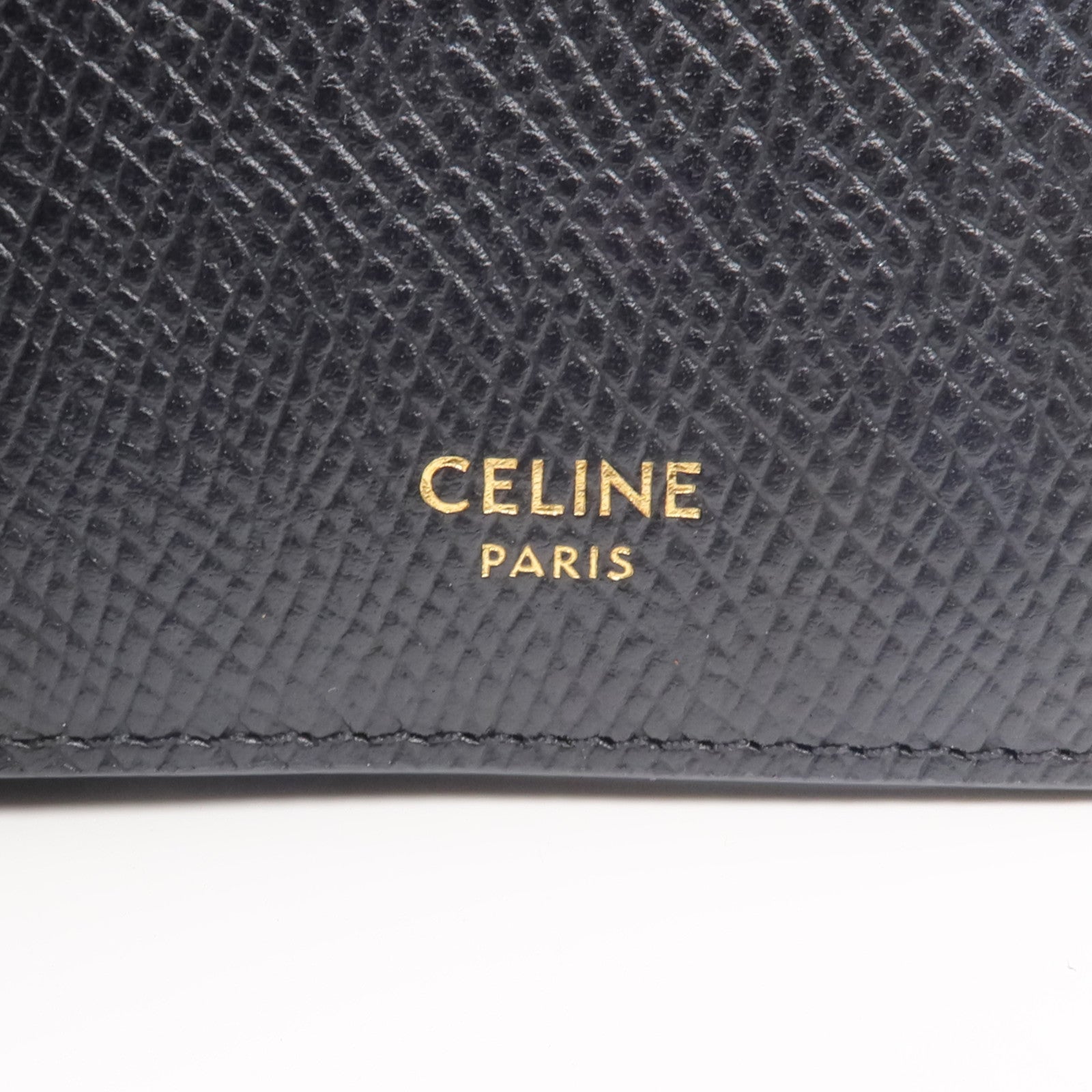 CELINE 牛皮皮革Triomphe Compact Wallet金扣錢包