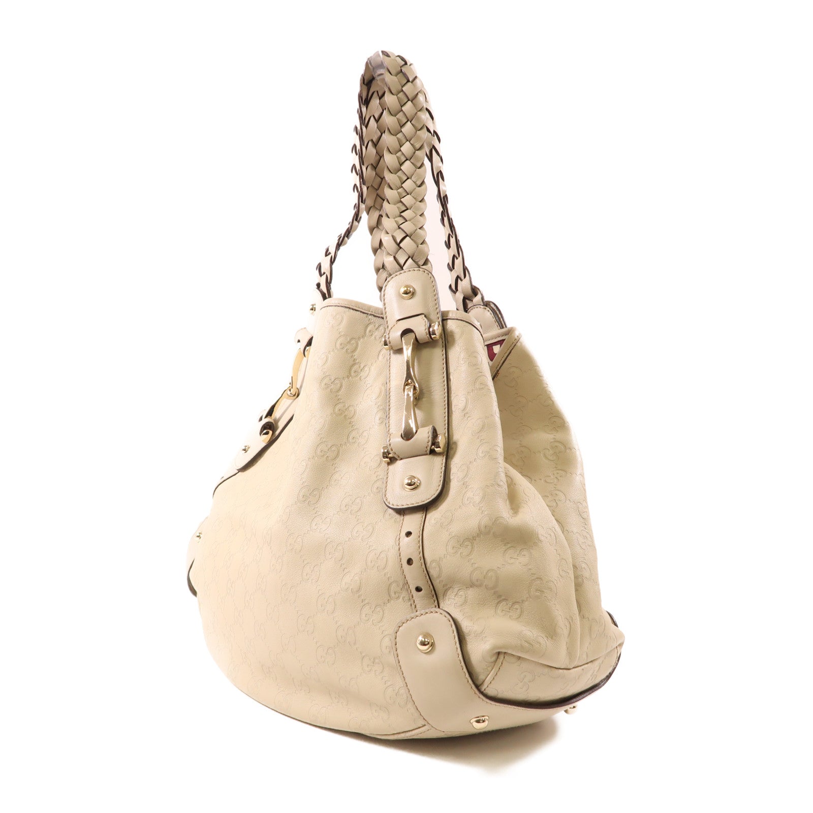 GUCCI GG GHW Shoulder Bag 137621 Calfskin Leather Beige
