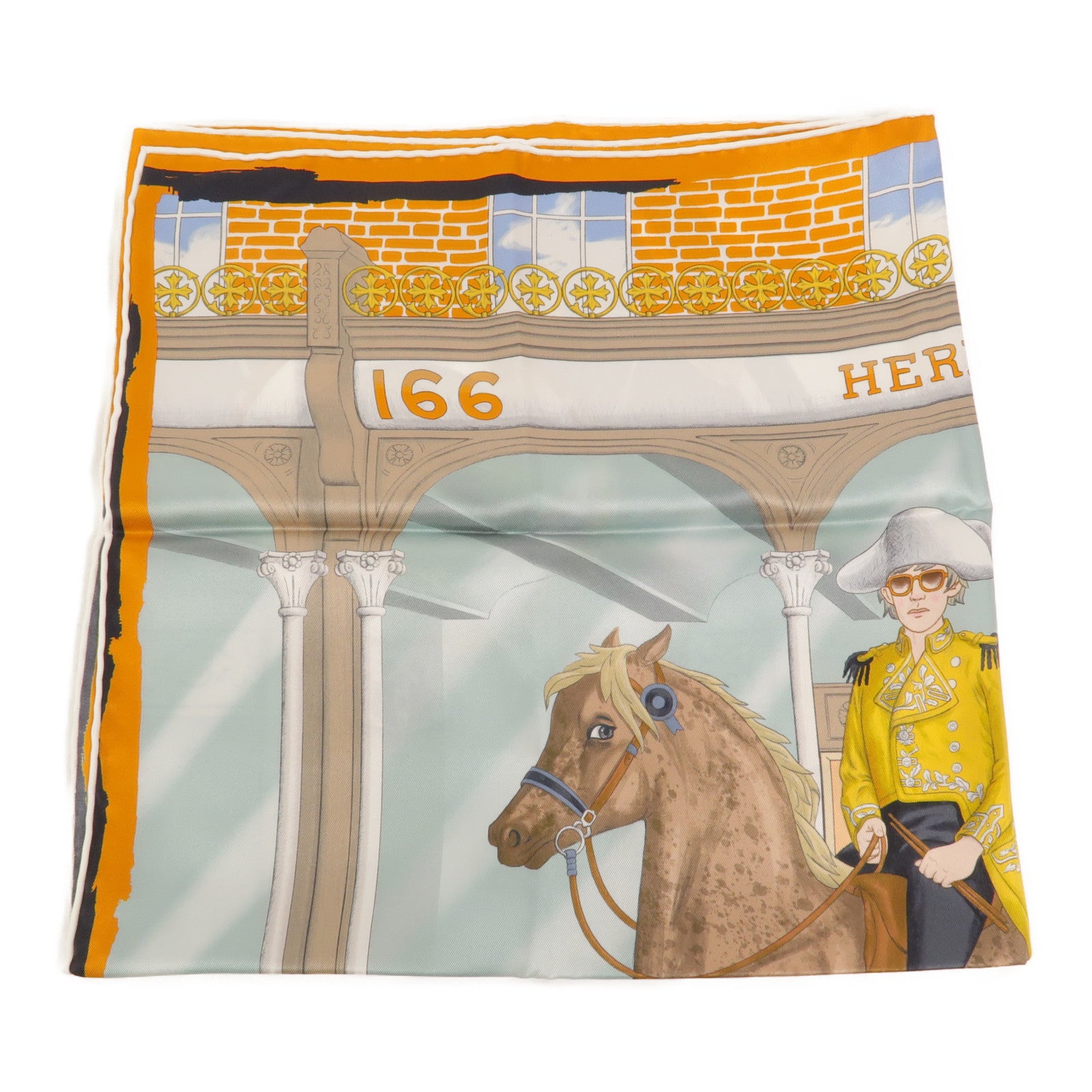 HERMES 絲質The New Hermes Record Scarf 70x70絲巾