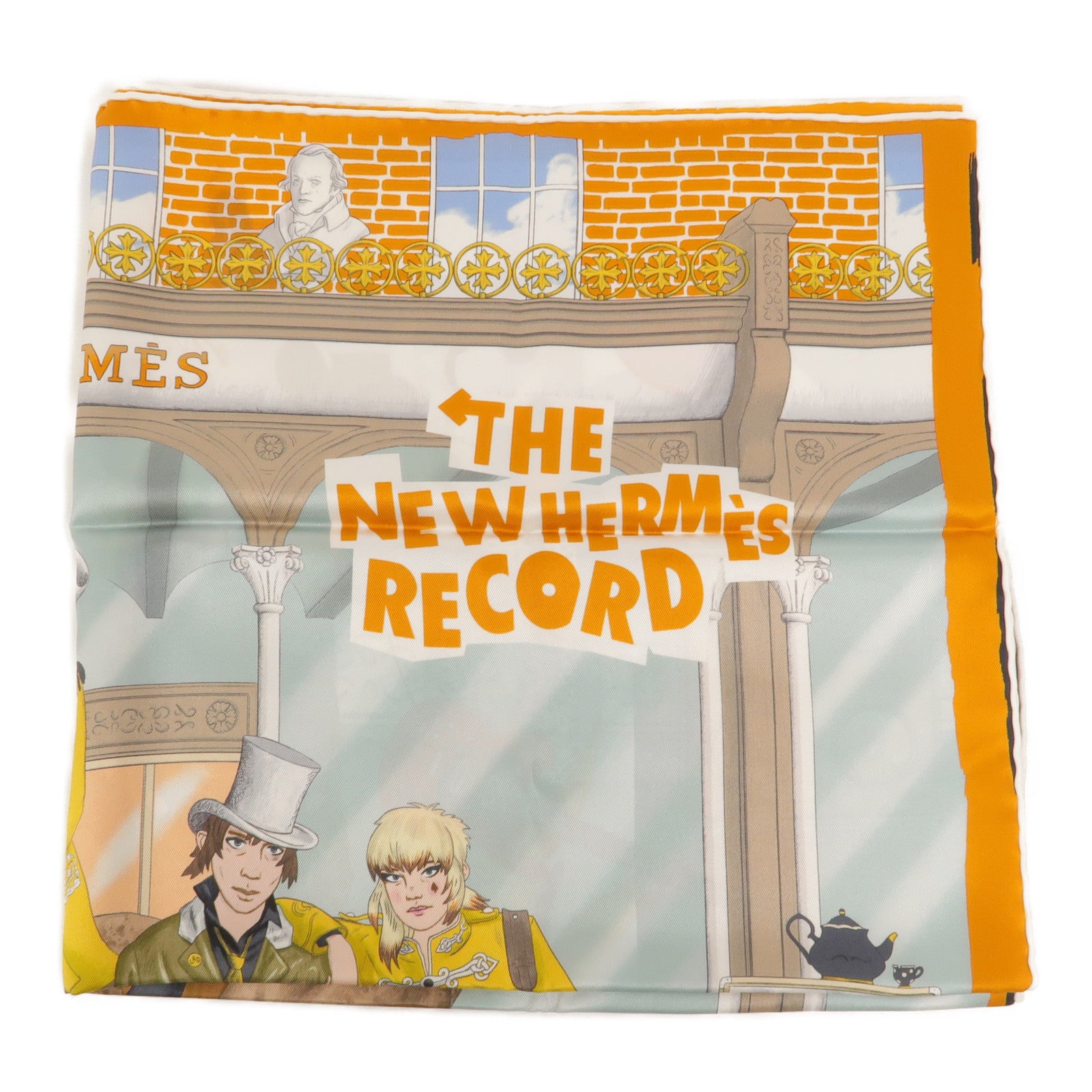 HERMES 絲質The New Hermes Record Scarf 70x70絲巾