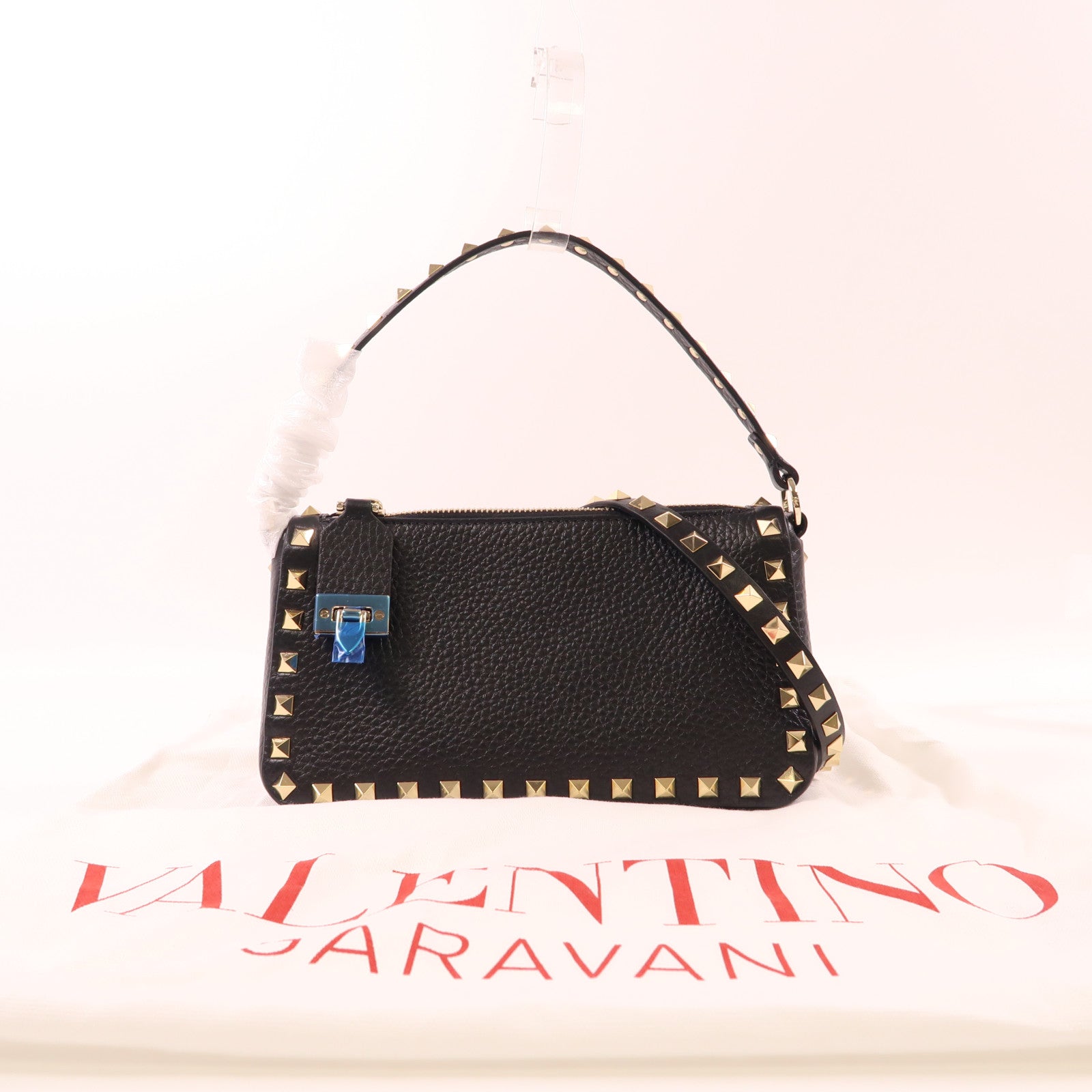 Valentino 牛皮皮革Rockstud Shoulder Bag金扣手挽肩背兩用袋
