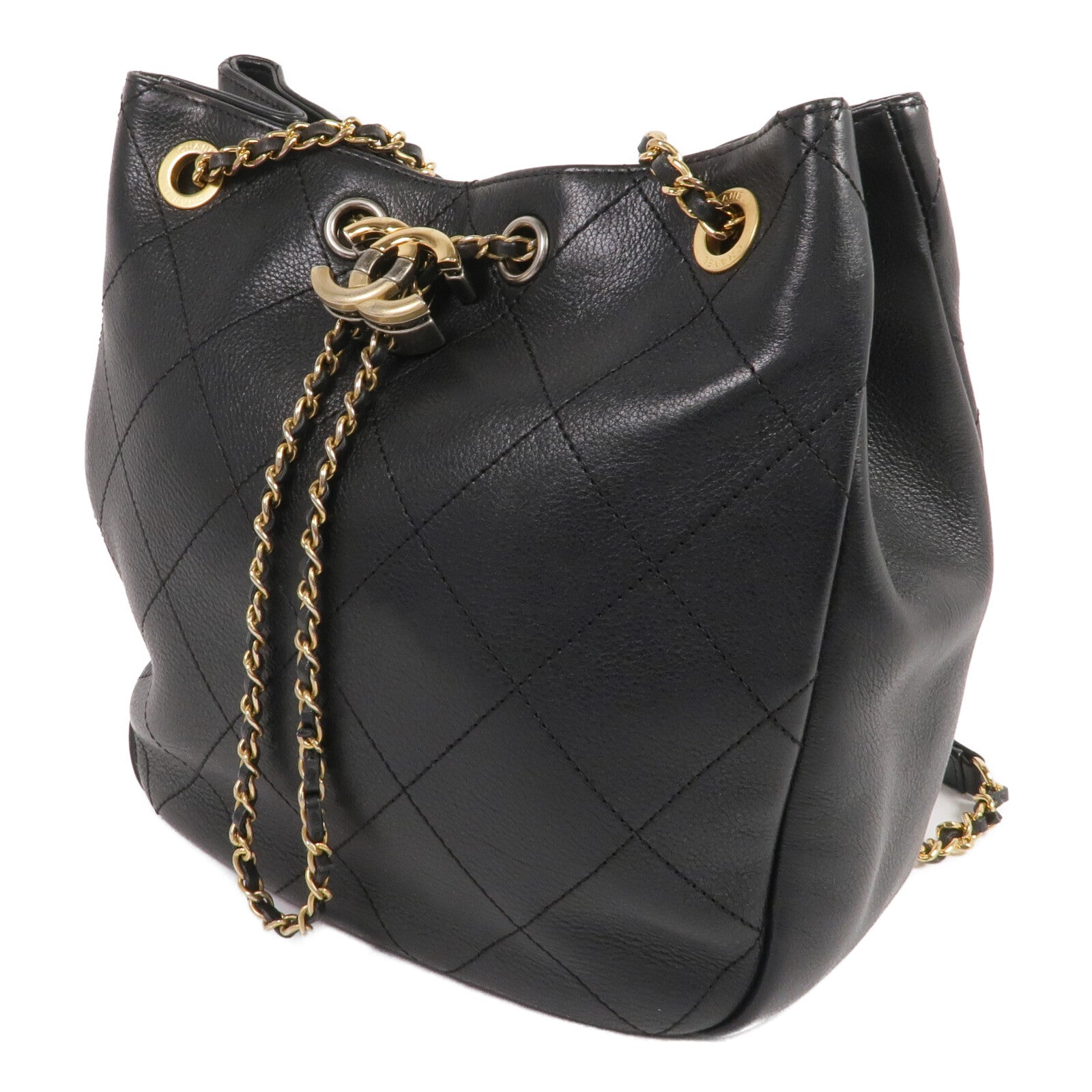 CHANEL 牛皮皮革Chain Shoulder Bag金扣鏈帶肩背袋