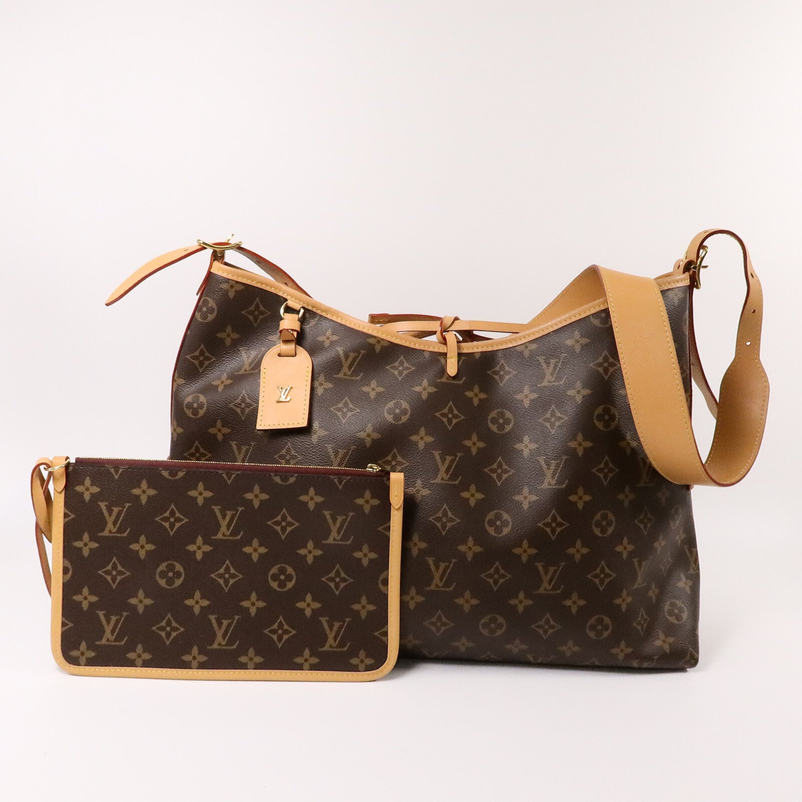 LOUIS VUITTON Monogram Carry All MM金扣肩背袋