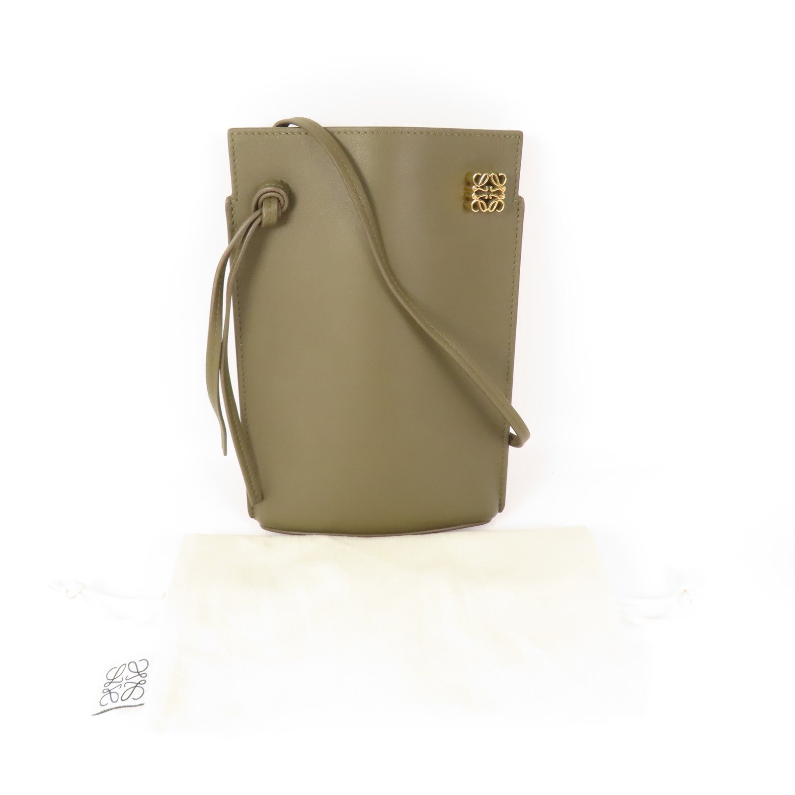 LOEWE 牛皮皮革Shoulder Bag金扣肩背袋