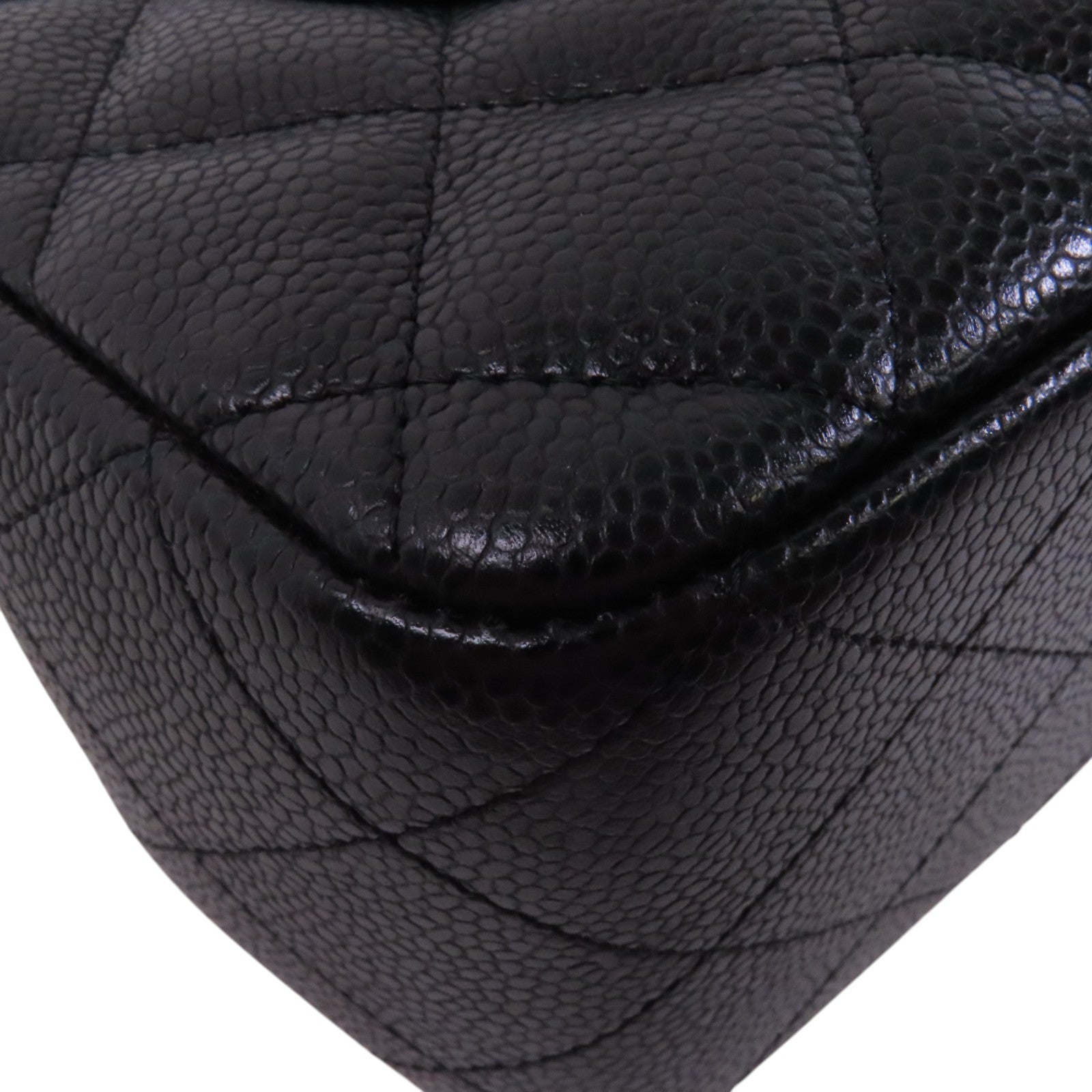 CHANEL 牛皮皮革Large Classic銀扣鏈帶肩背袋